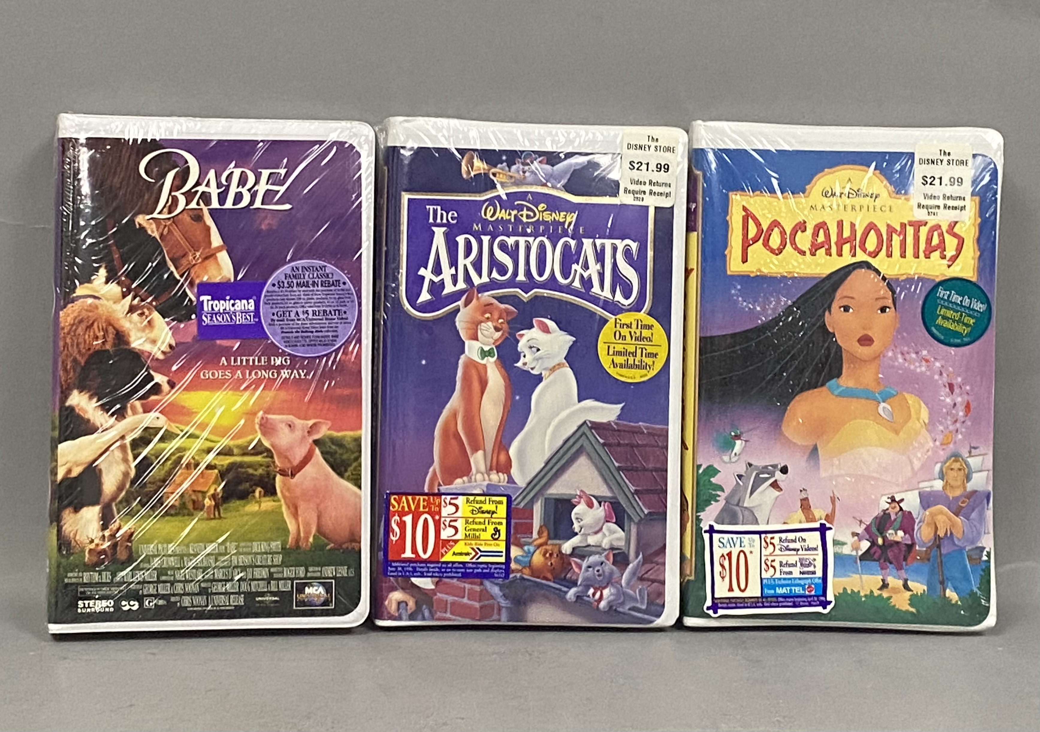 Walt Disney & Universal Factory-Sealed VHS Tapes
