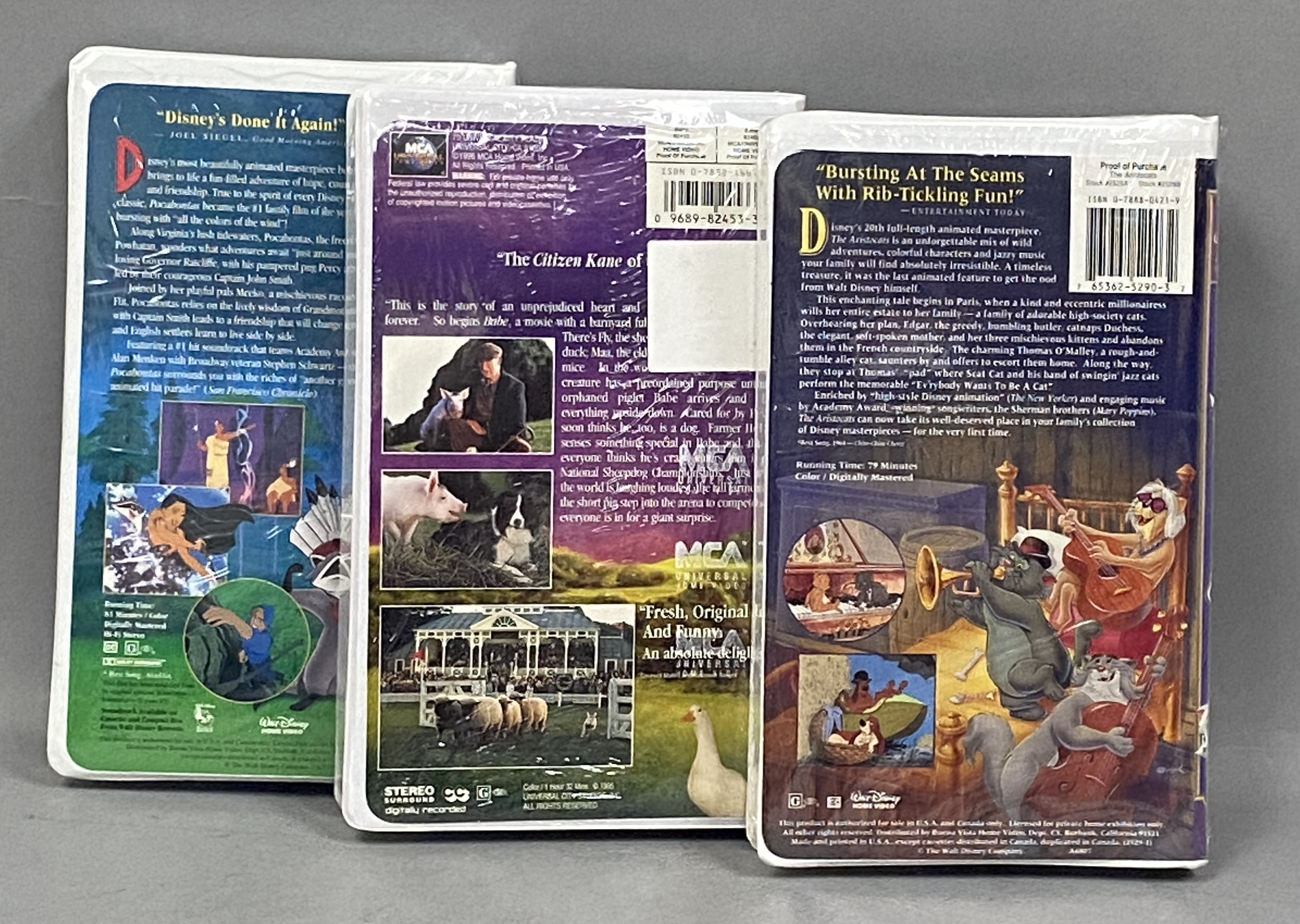 Walt Disney & Universal Factory-Sealed VHS Tapes