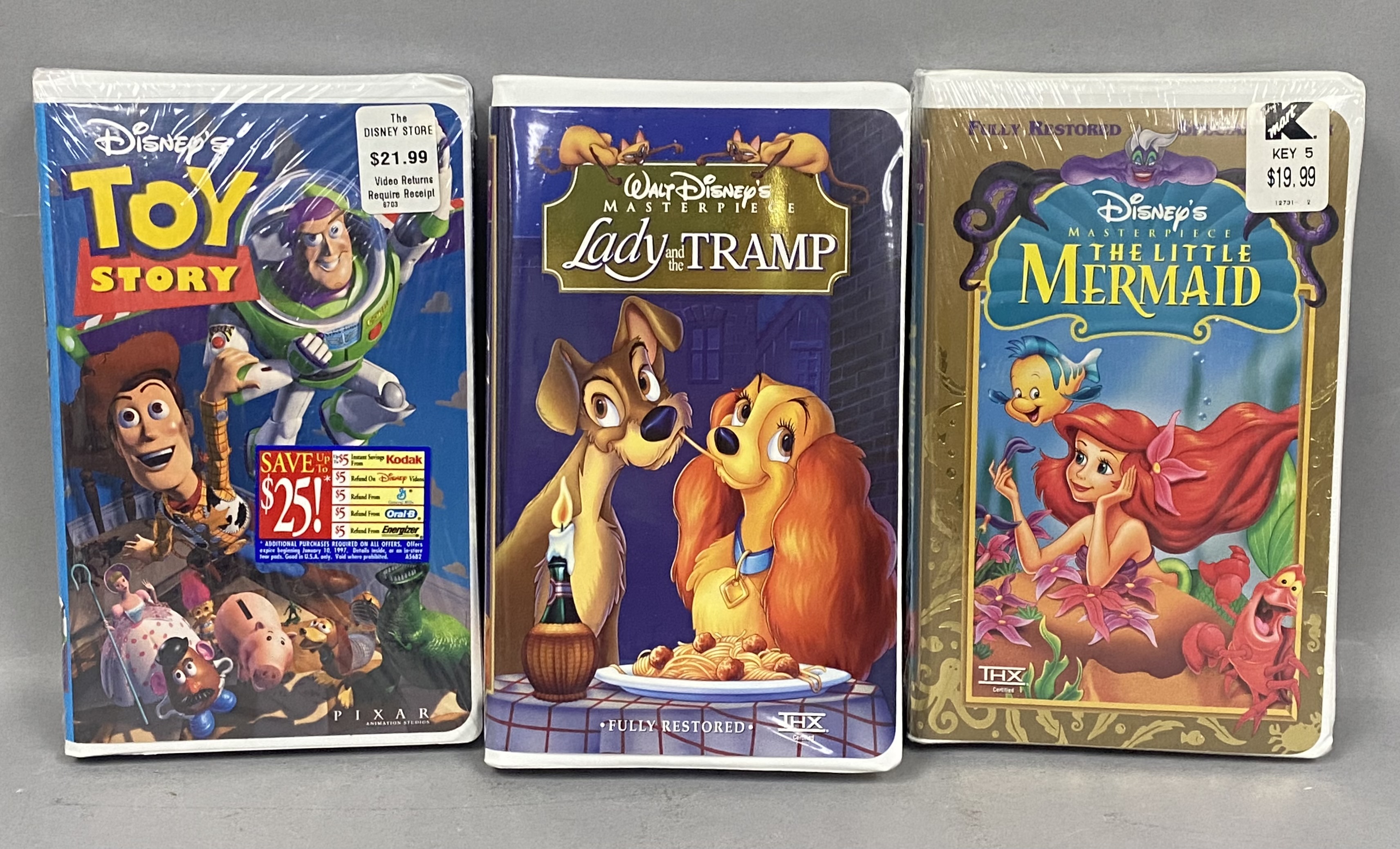 3 Disney Masterpiece Collection VHS Movies
