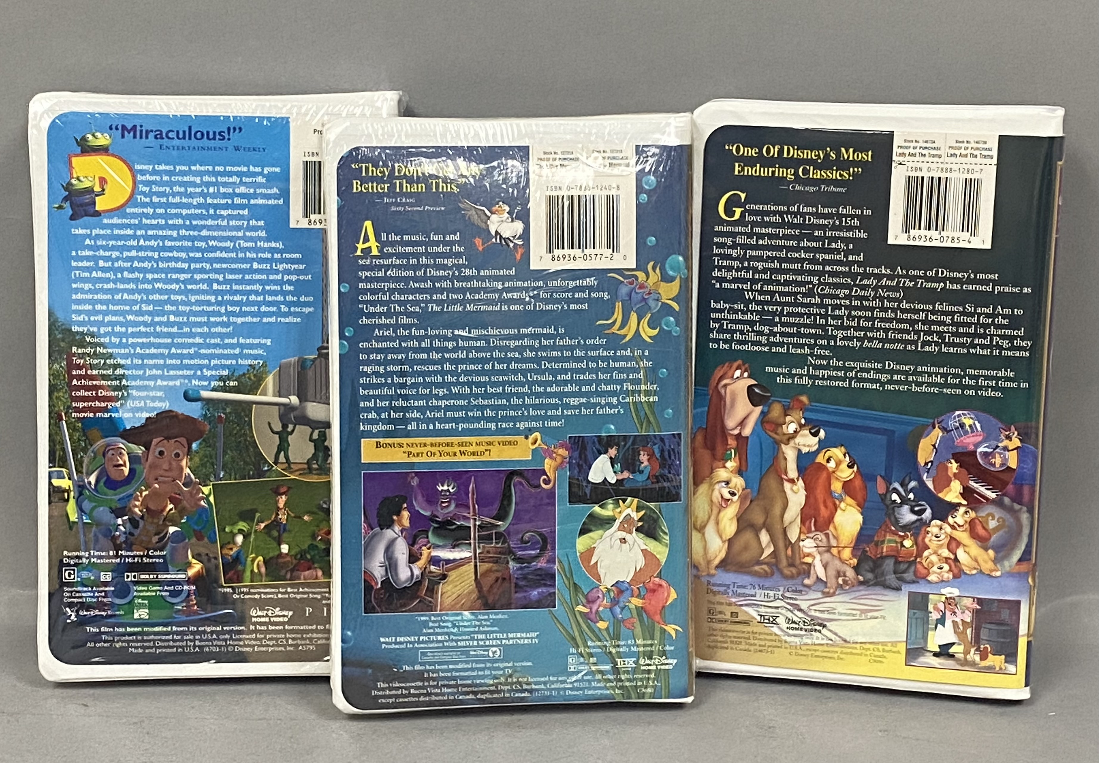 3 Disney Masterpiece Collection VHS Movies