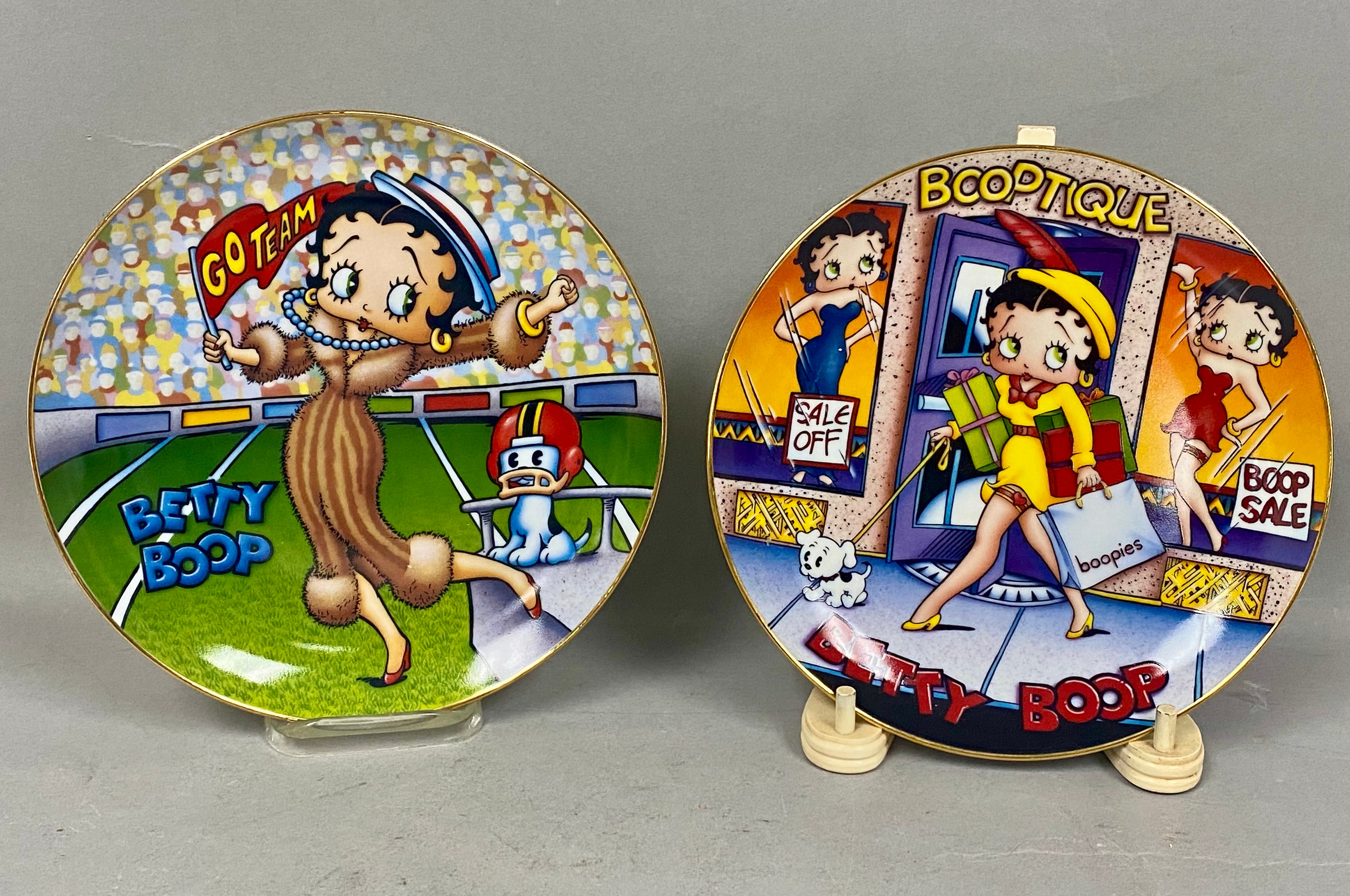 2 Danbury Mint Porcelain Betty Boop Plates