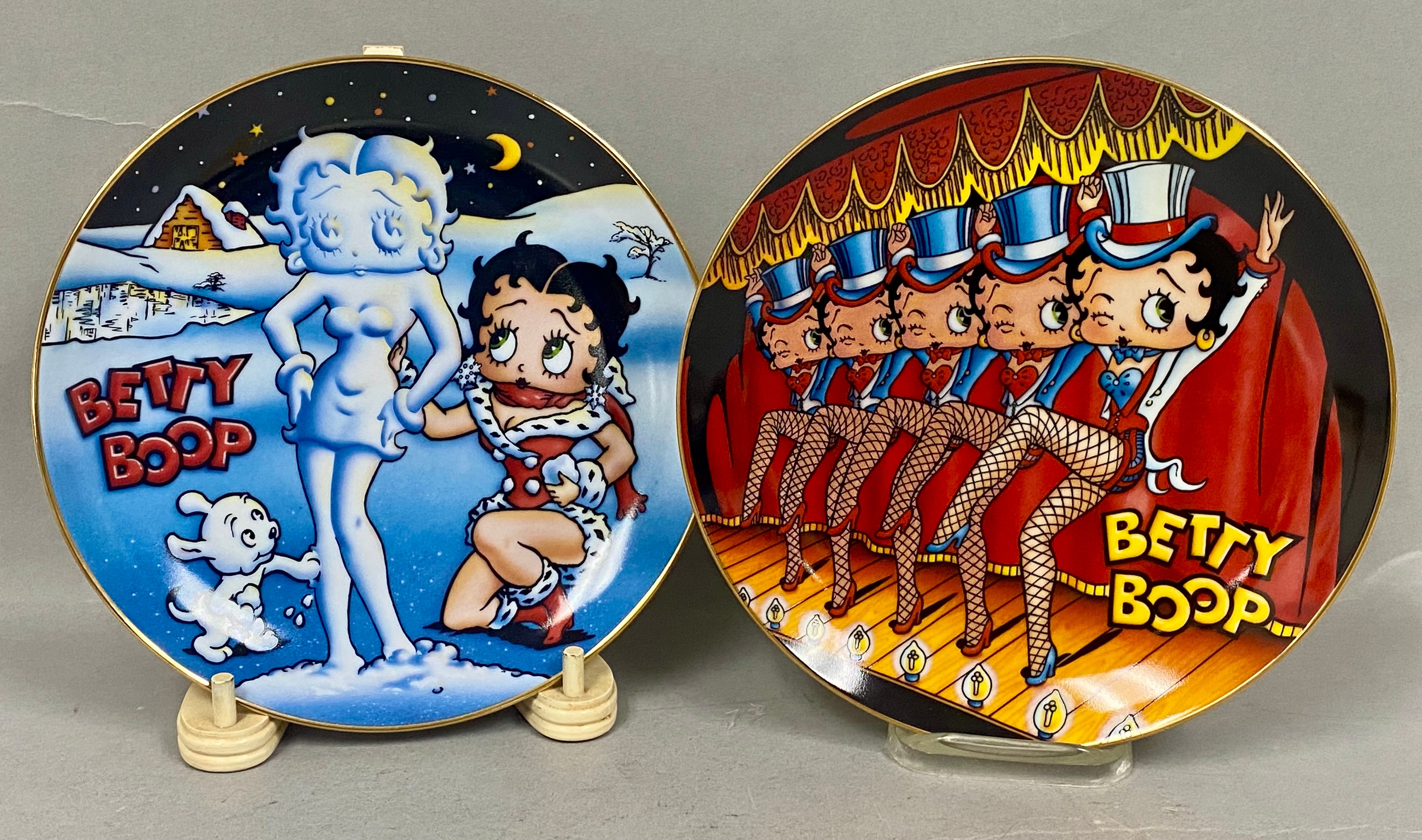 2 Danbury Mint Porcelain Betty Boop Plates
