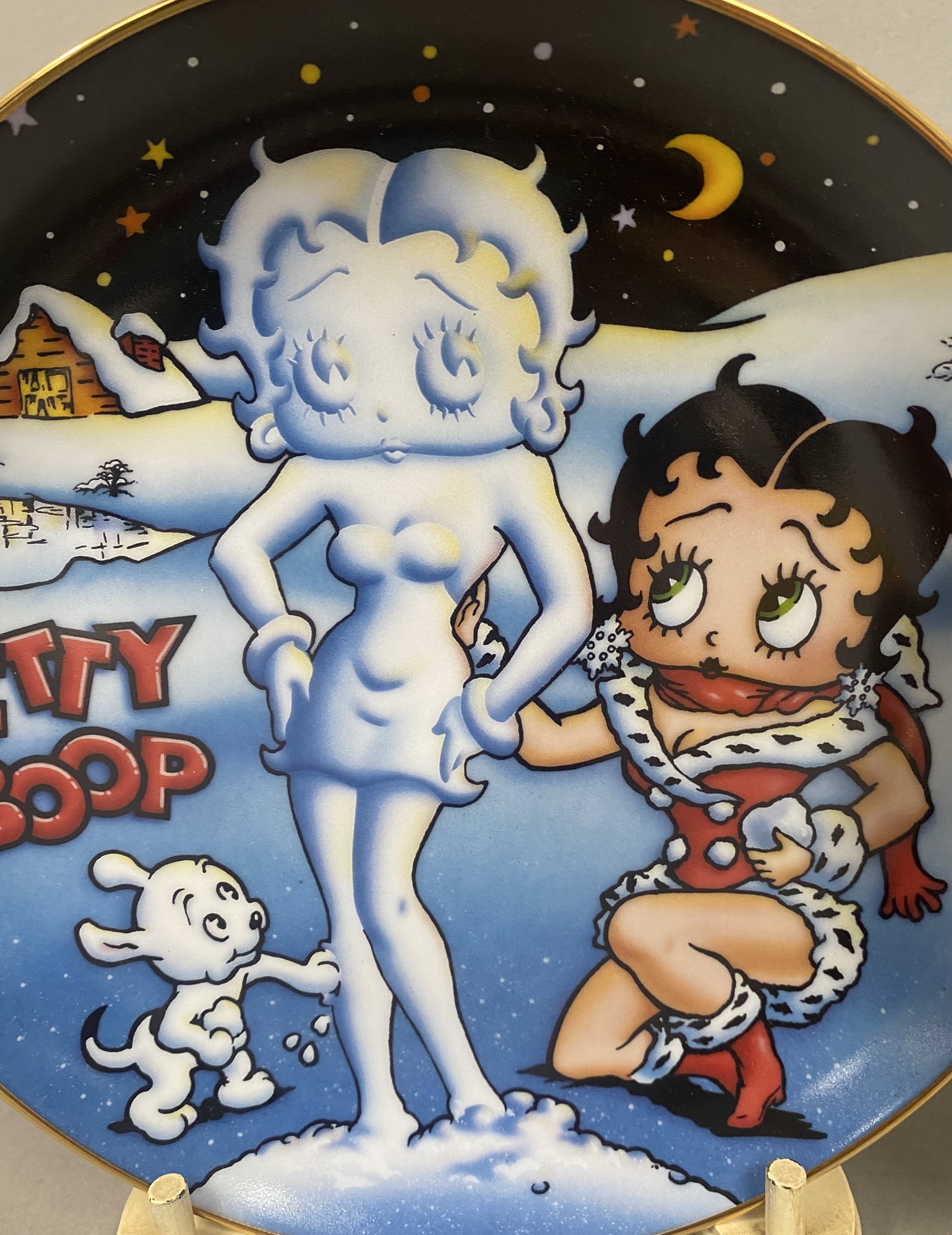 2 Danbury Mint Porcelain Betty Boop Plates