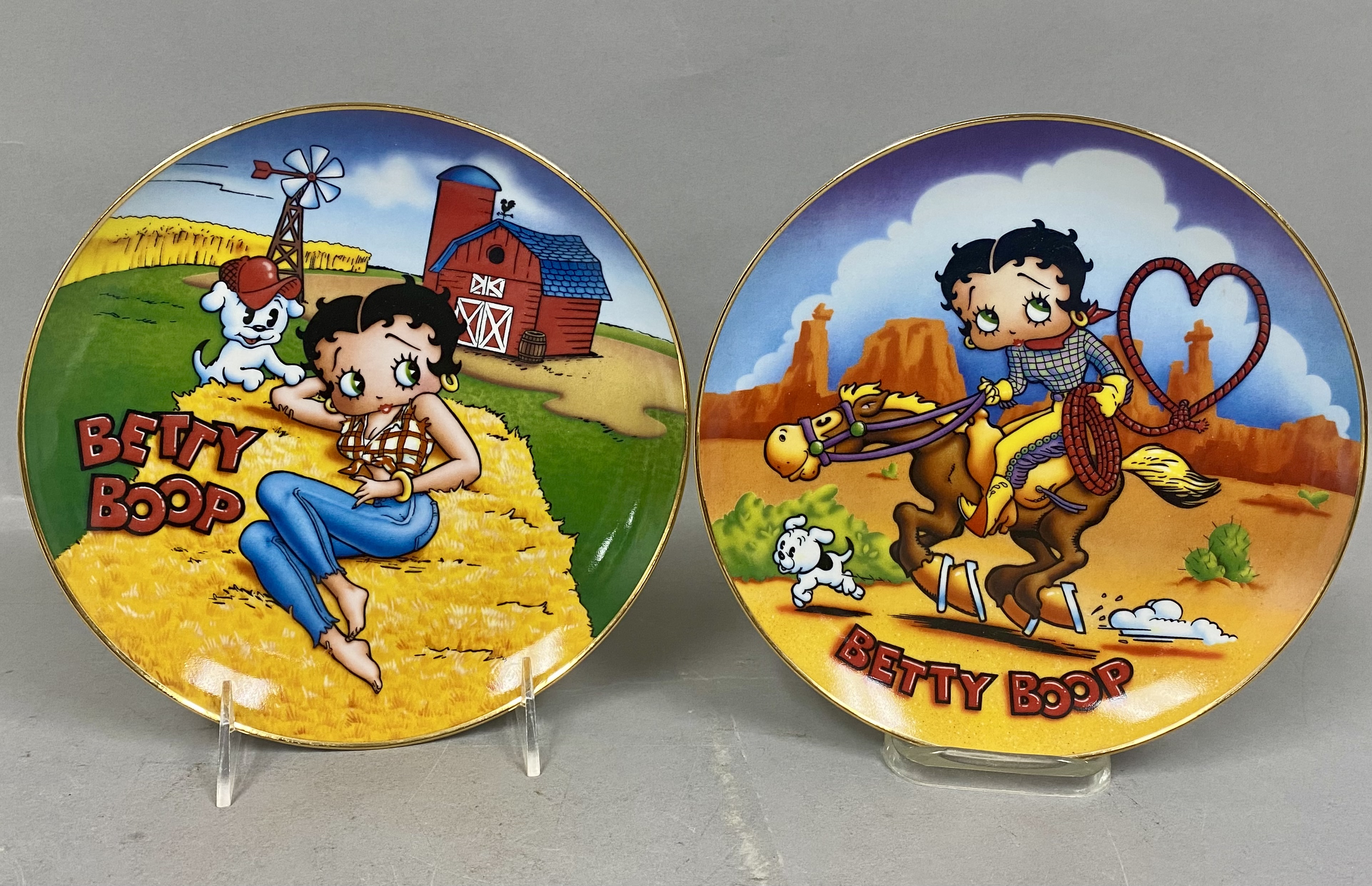 2 Danbury Mint Betty Boop Porcelain Plates