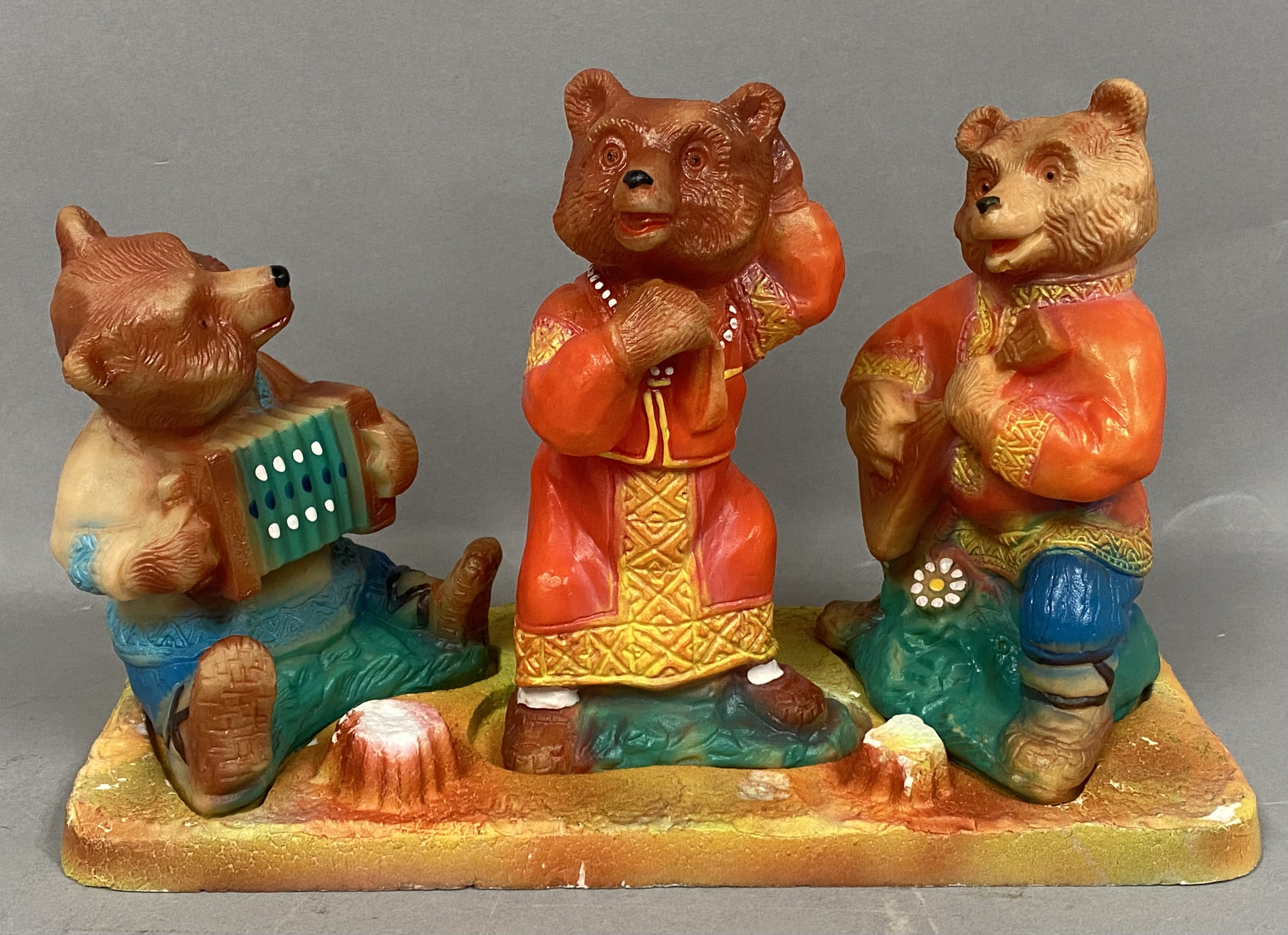 Rubber Russian Folk Bear Figurine Set