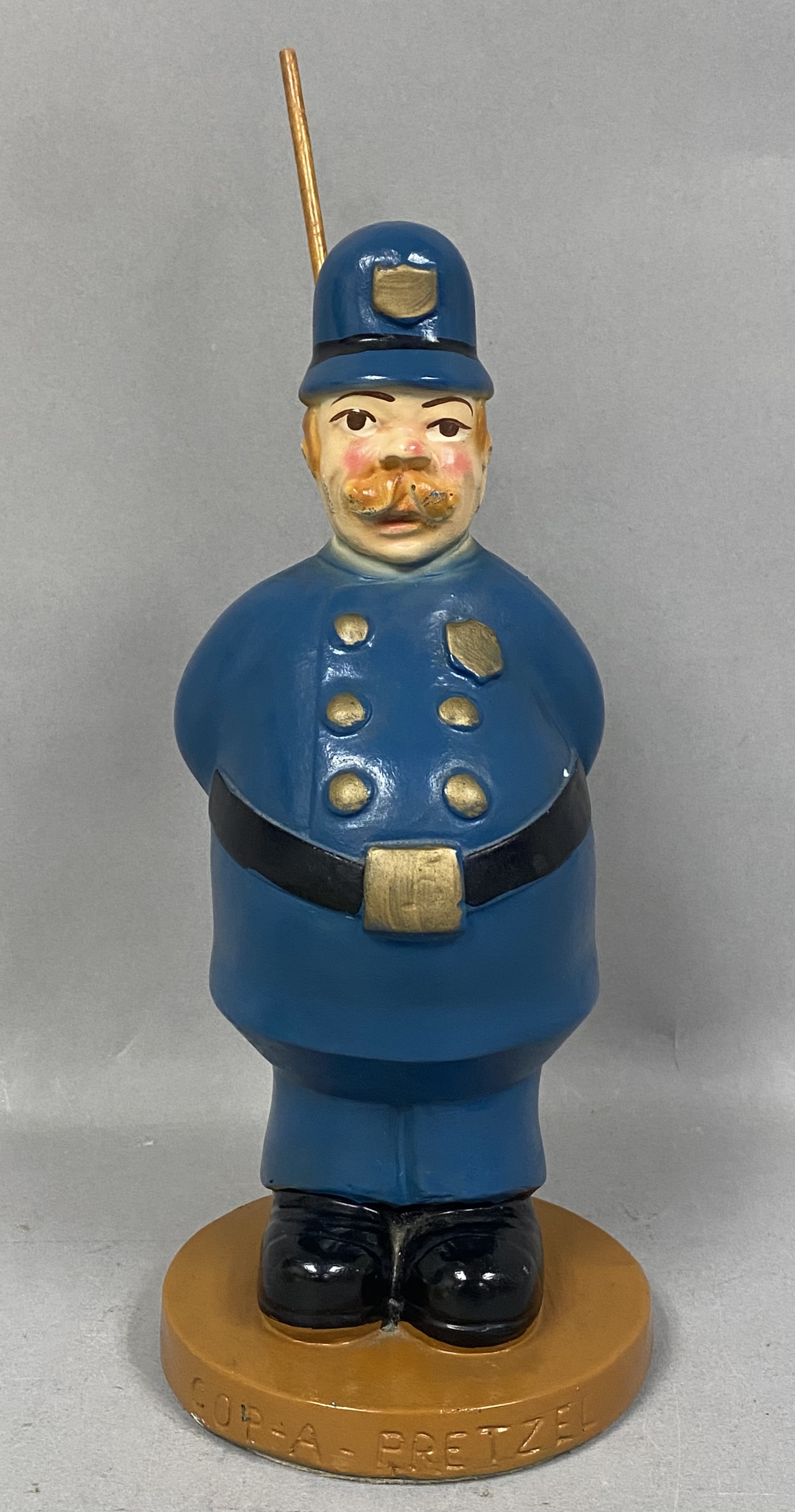 Cop-A-Pretzel Chalkware Policeman Novelty Pretzel Holder