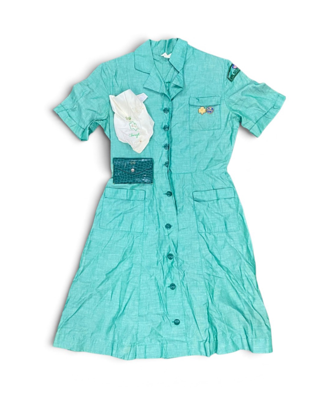 Official Girl Scout Cotton Green Uniform Ensemble
