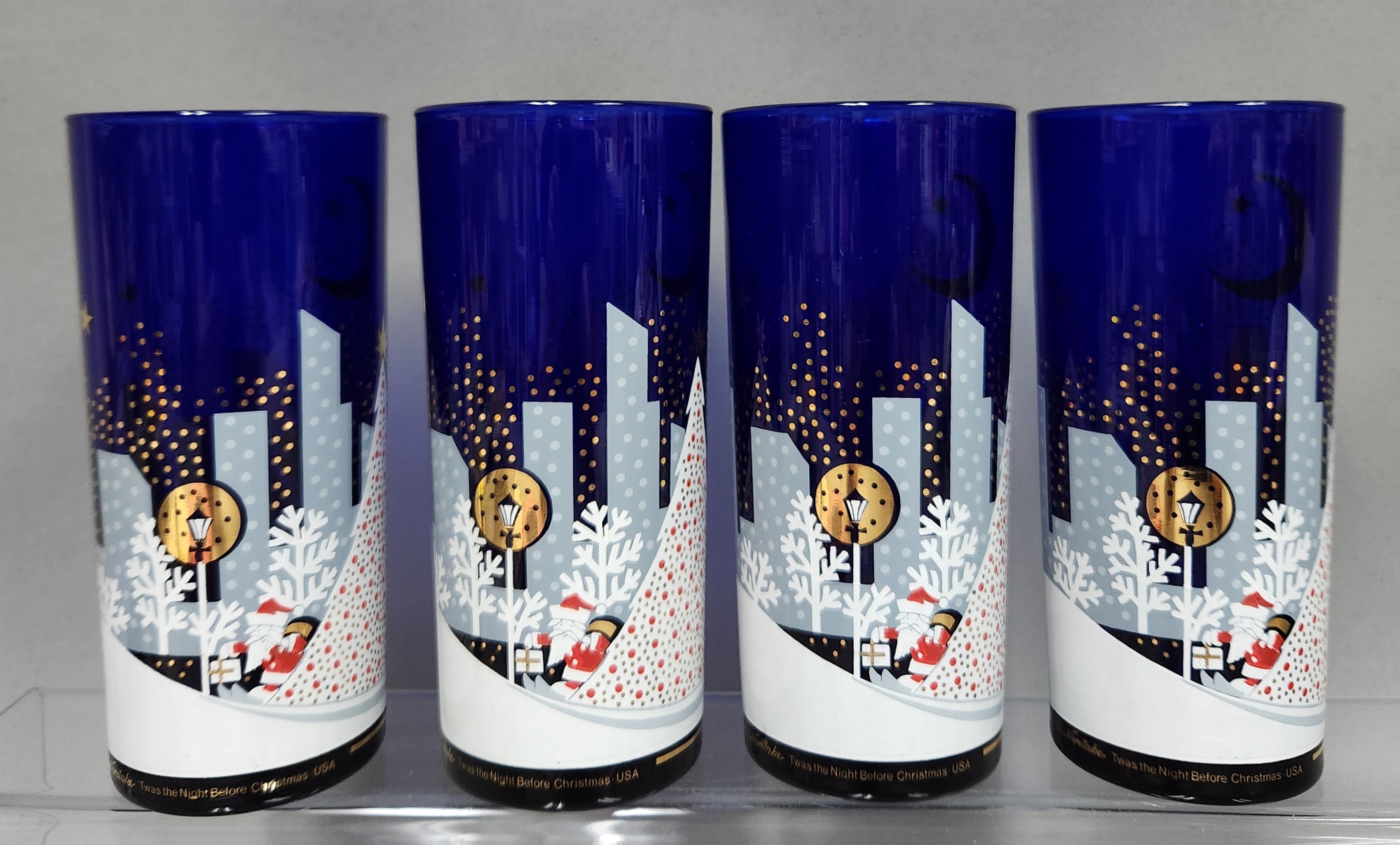 Noritake 'Twas The Night Before Christmas Cobalt Tumblers