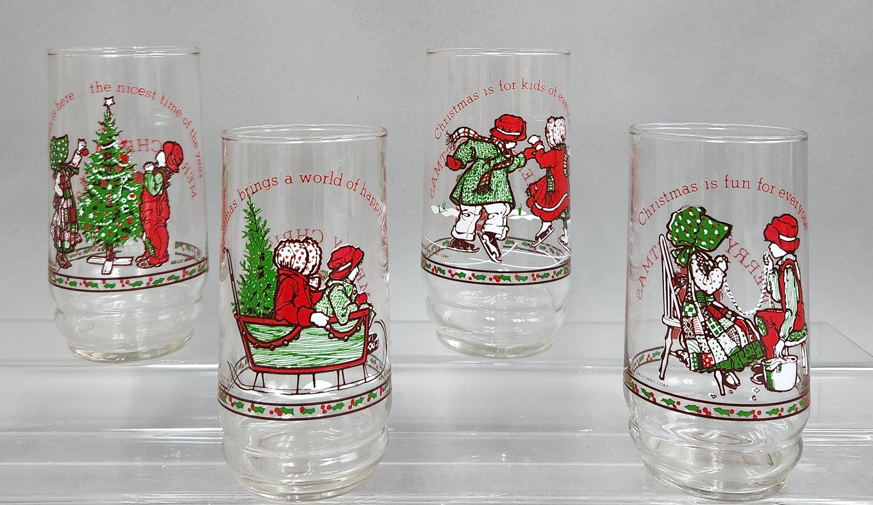 1977 Coca-Cola Holly Hobbie Christmas Tumblers