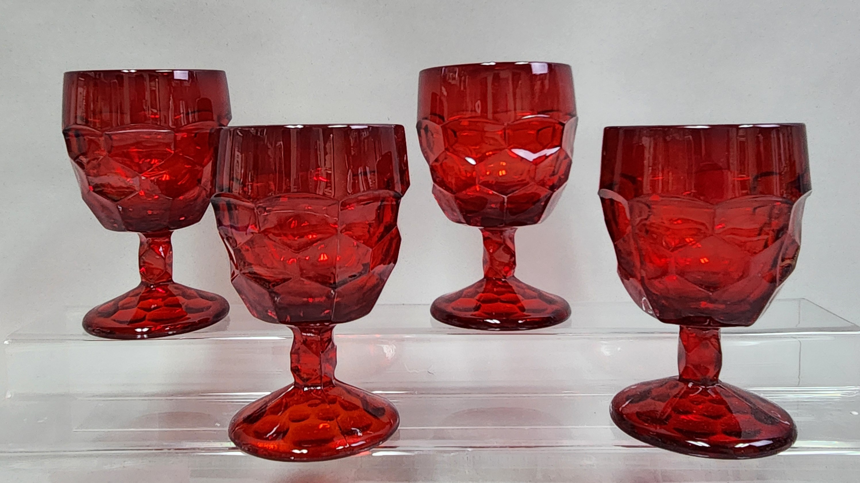 Viking Georgian Ruby Red Glass Goblets