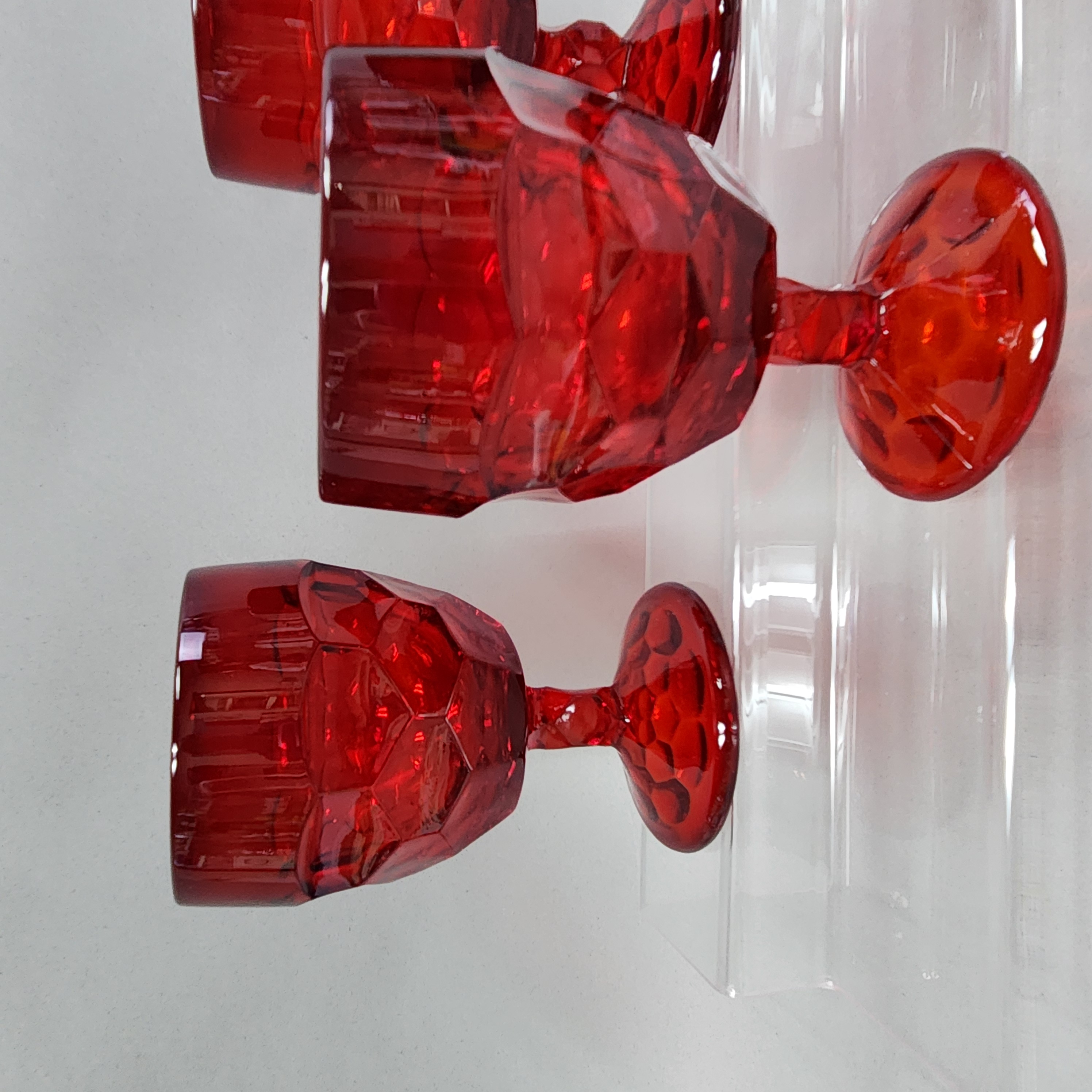 Viking Georgian Ruby Red Glass Goblets