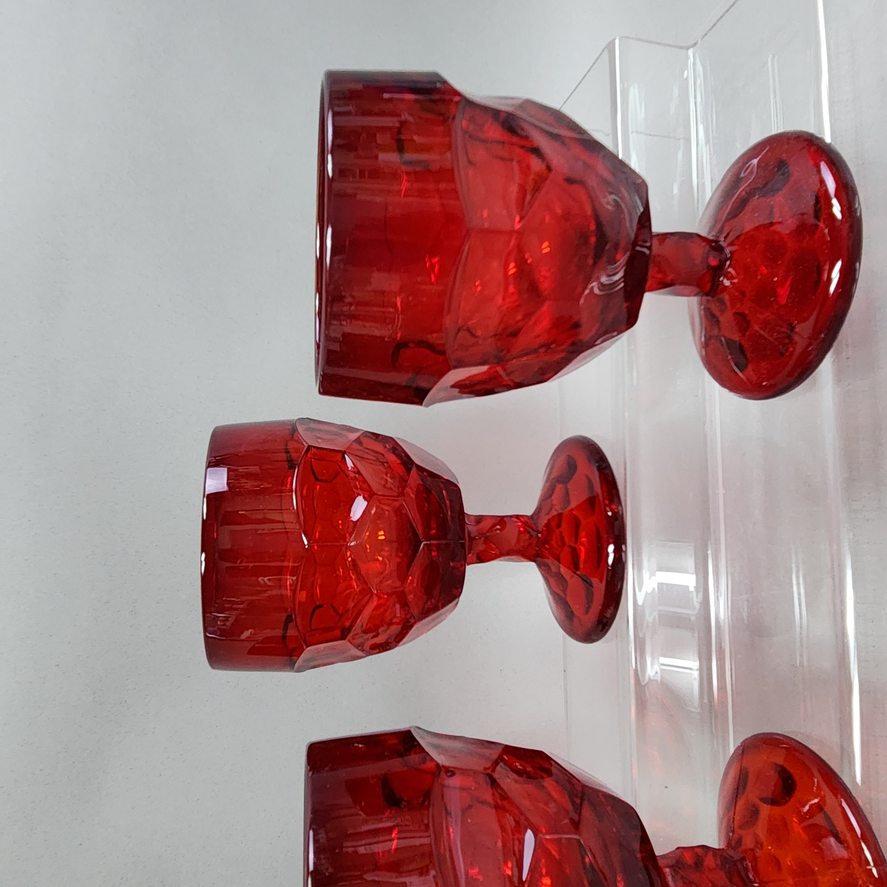 Viking Georgian Ruby Red Glass Goblets