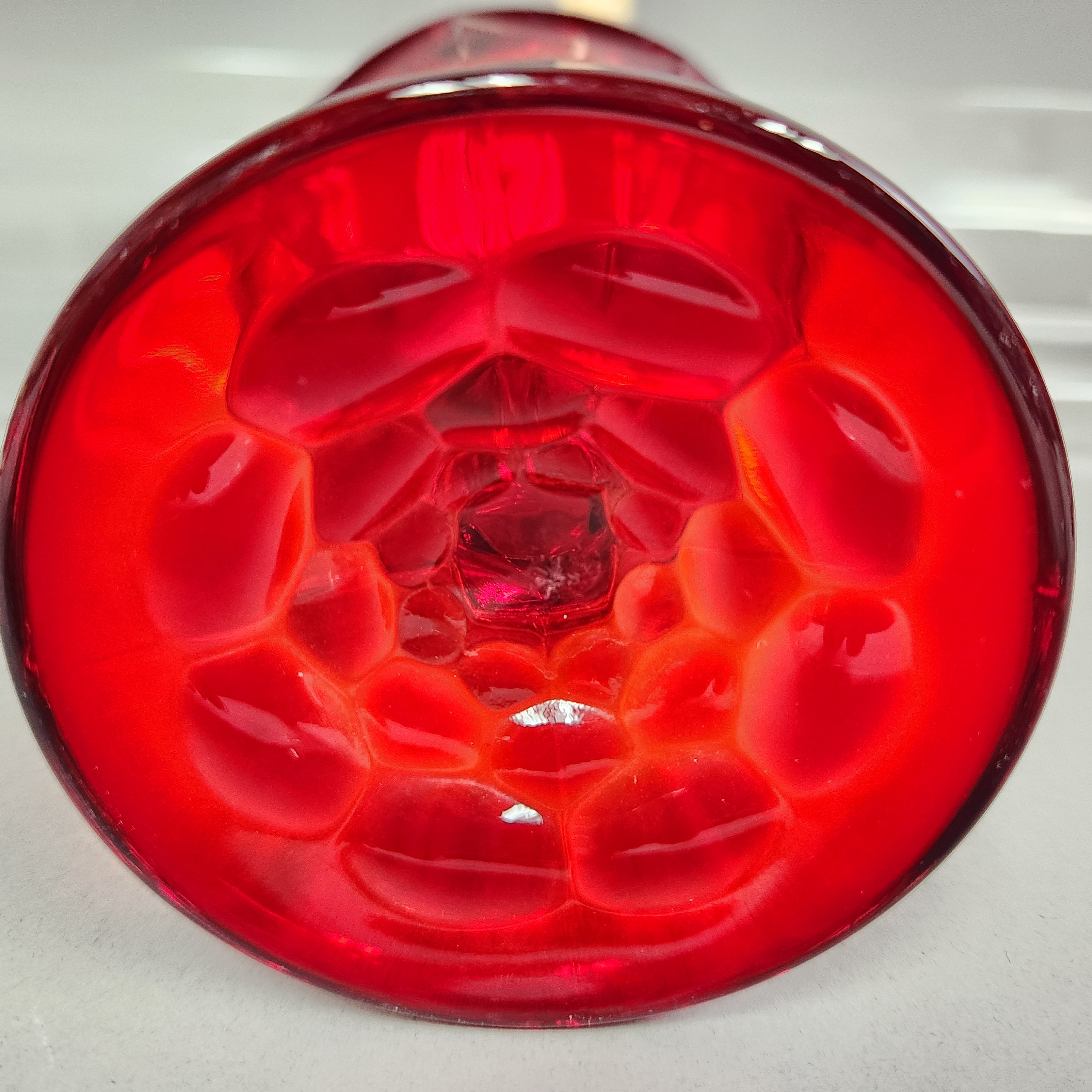 Viking Ruby Red Faceted Glass Goblets