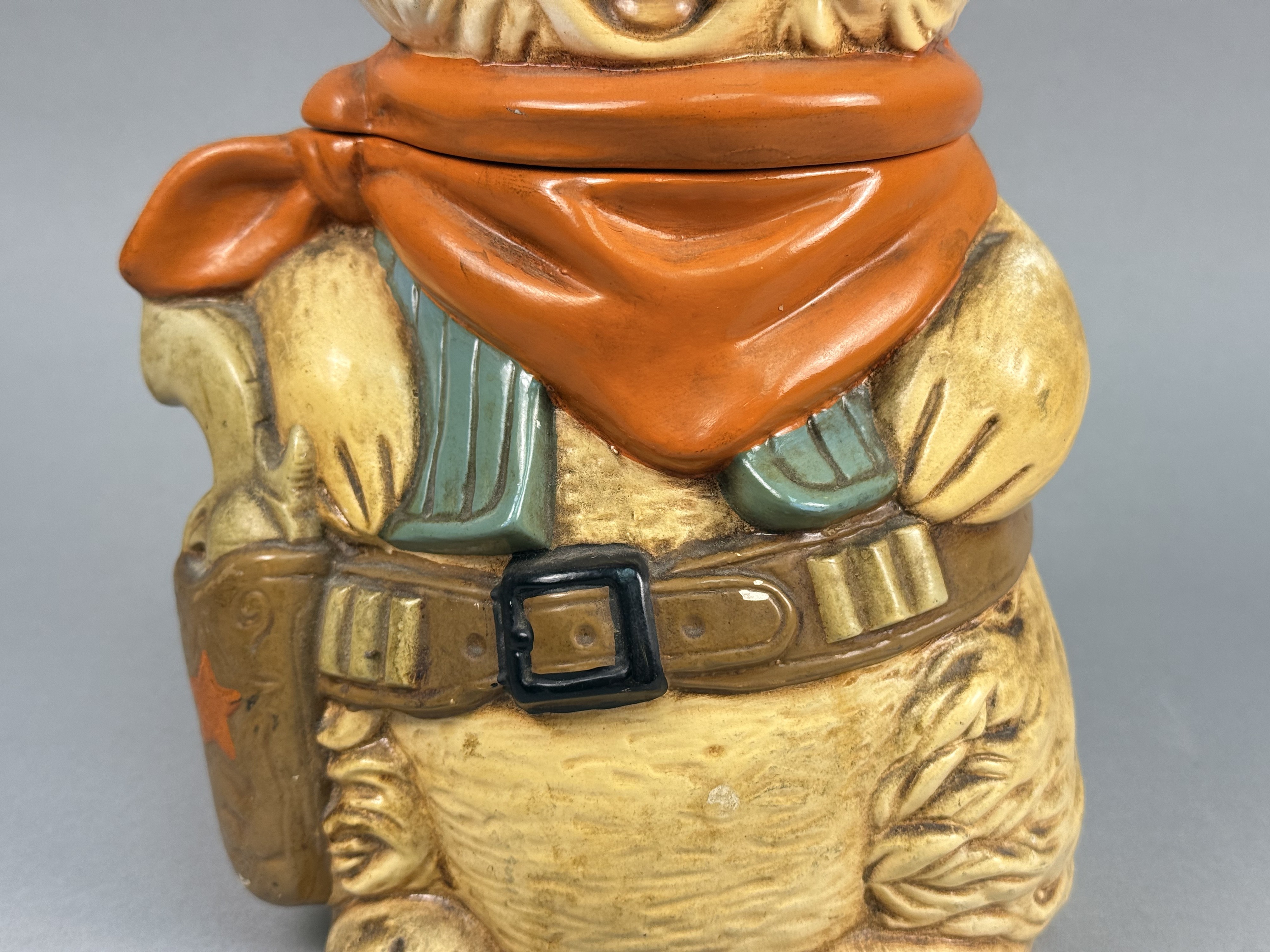 Twin Winton Ceramic Cowboy Rabbit Cookie Jar