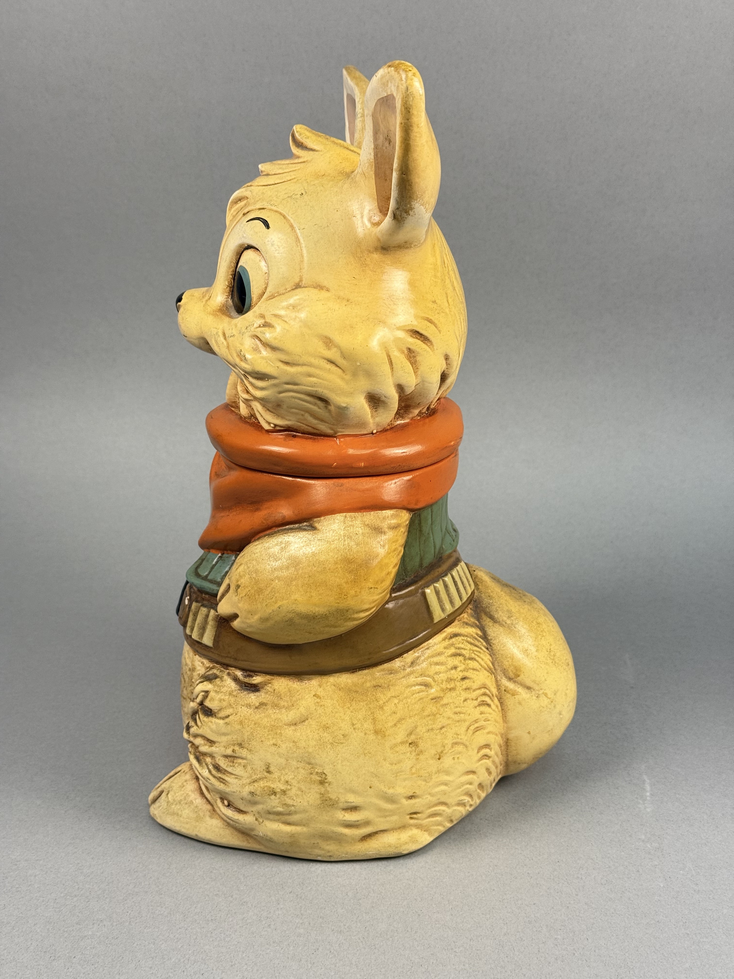 Twin Winton Ceramic Cowboy Rabbit Cookie Jar
