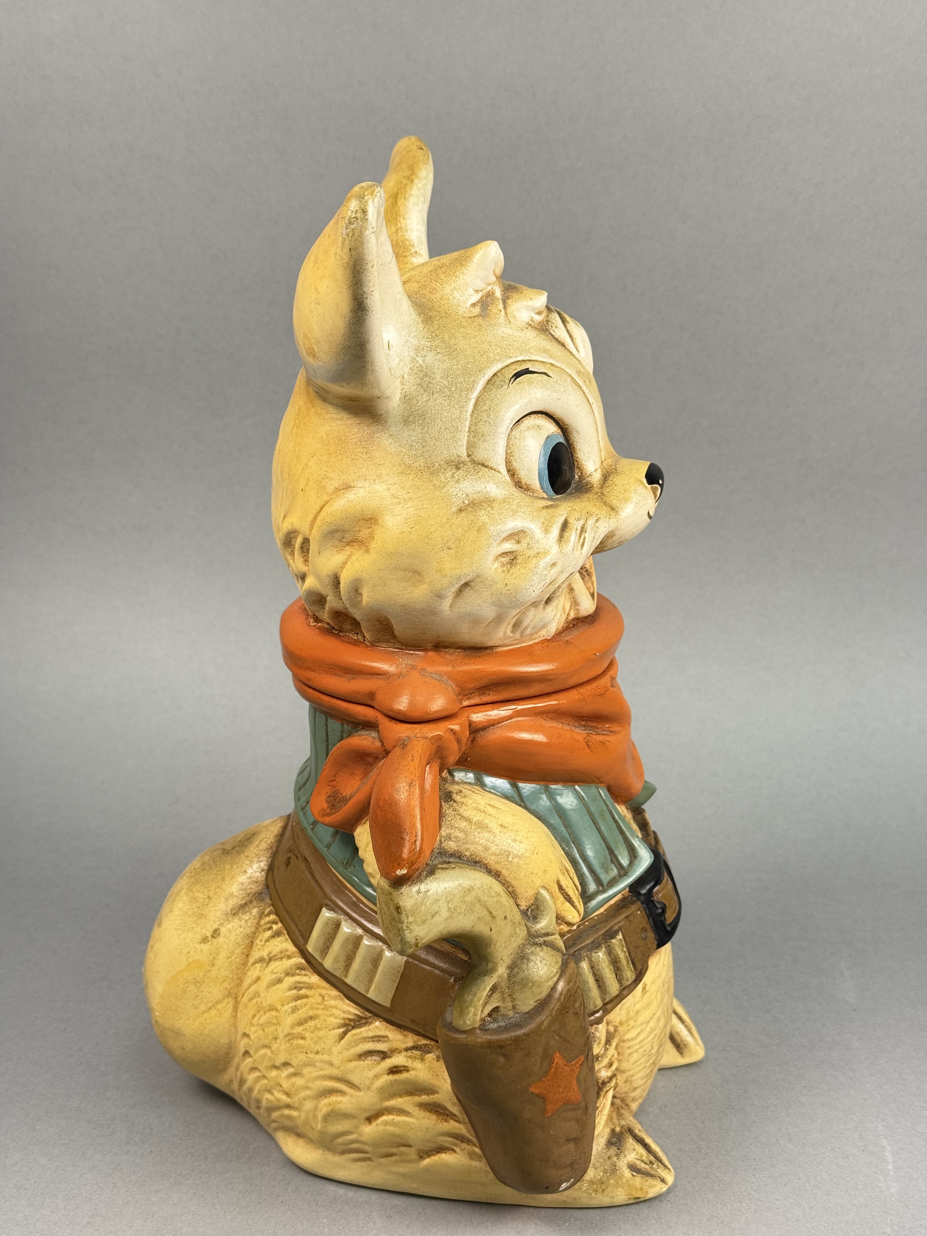 Twin Winton Ceramic Cowboy Rabbit Cookie Jar