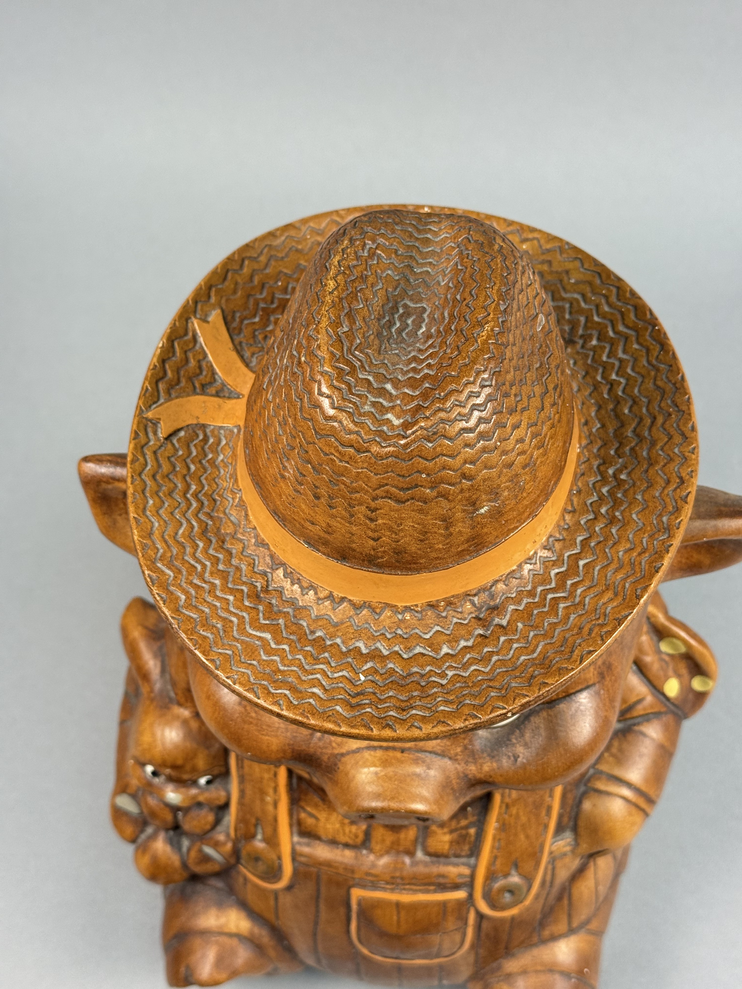 Treasure Craft Ceramic Farmer Pig Cookie Jar