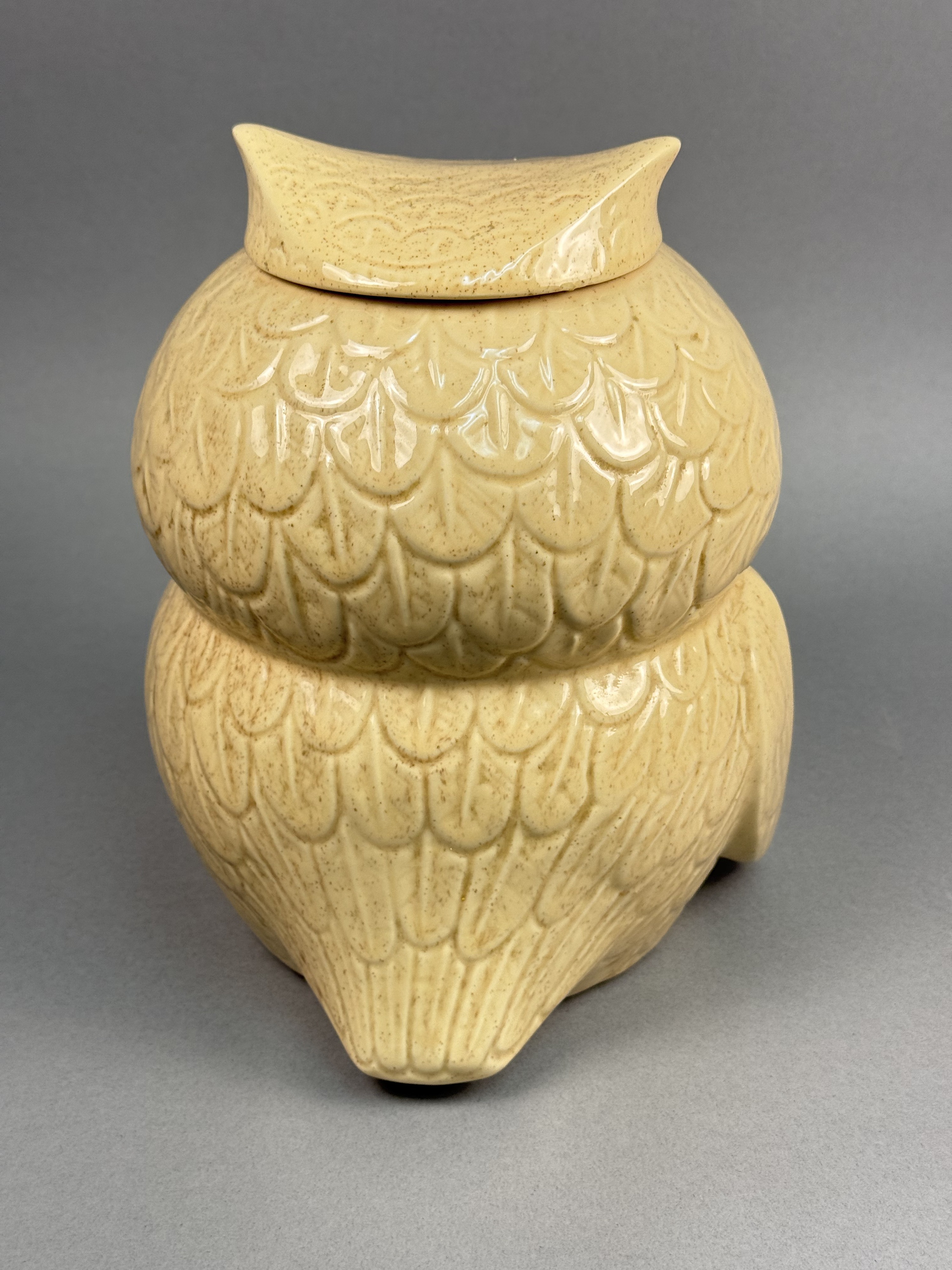 USA Ceramic Speckled Owl Cookie Jar
