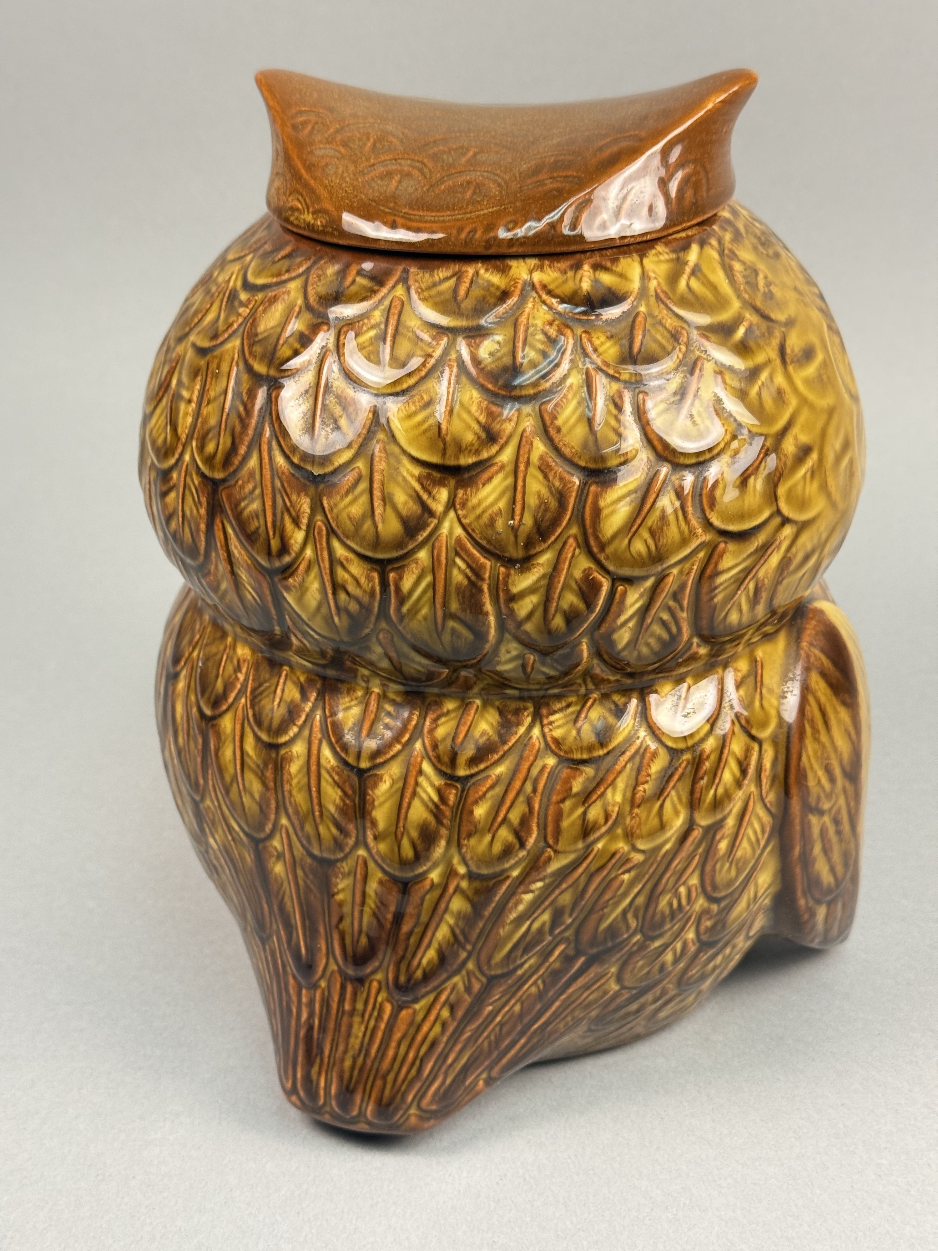 USA Glazed Ceramic Winking Owl Cookie Jar
