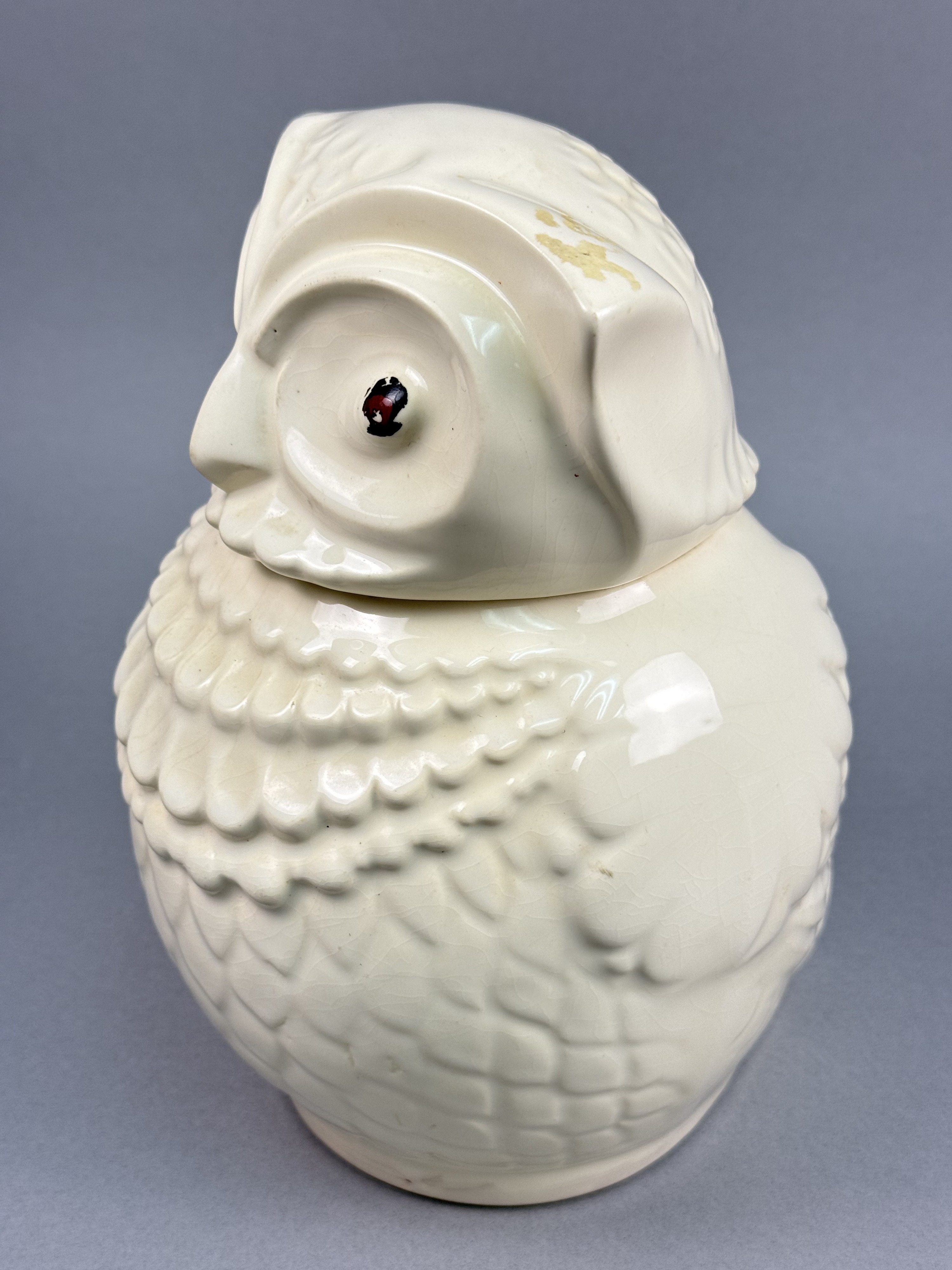 Glazed Ceramic Figural Owl Cookie Jar