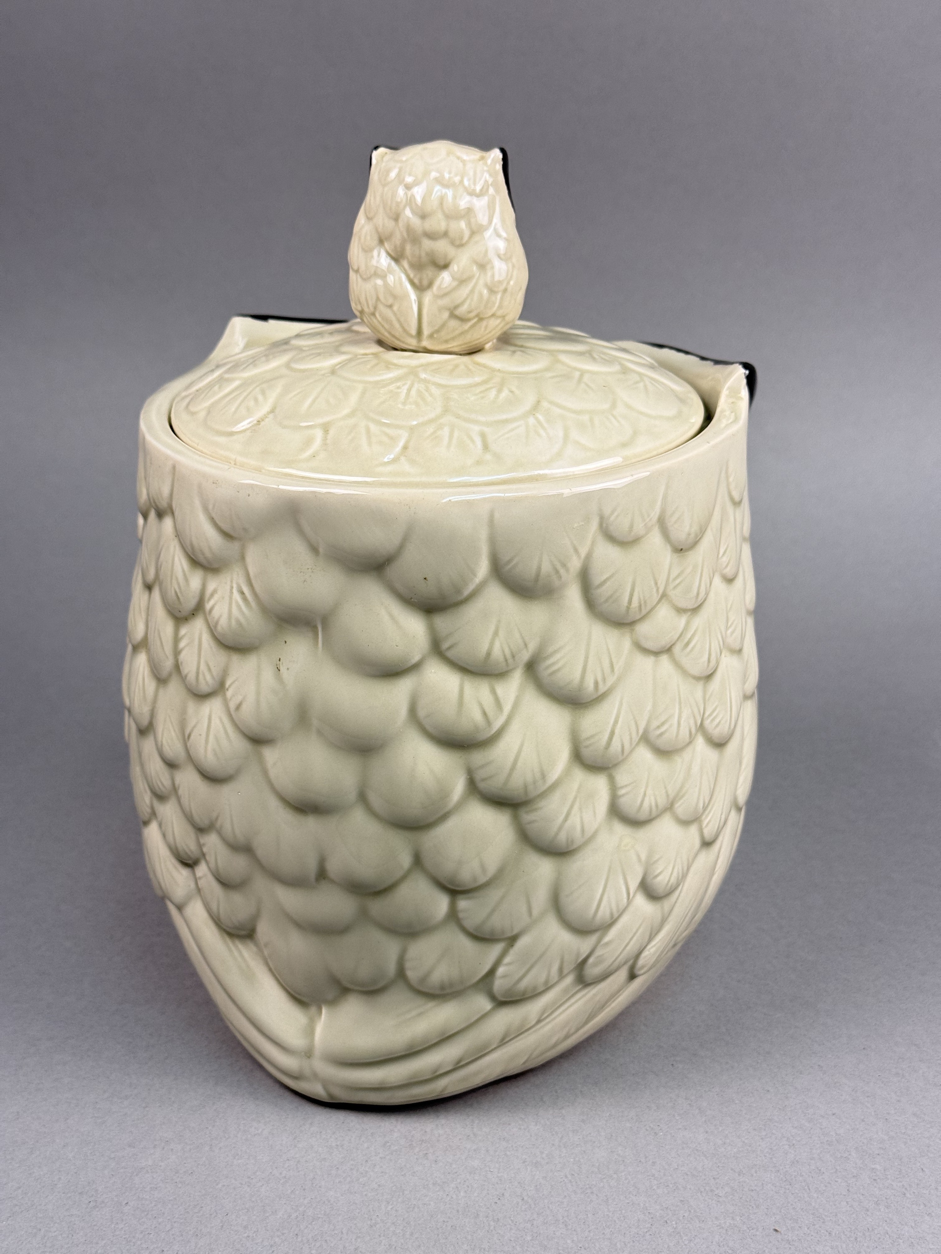 Glazed Ceramic Figural Owl Cookie Jar