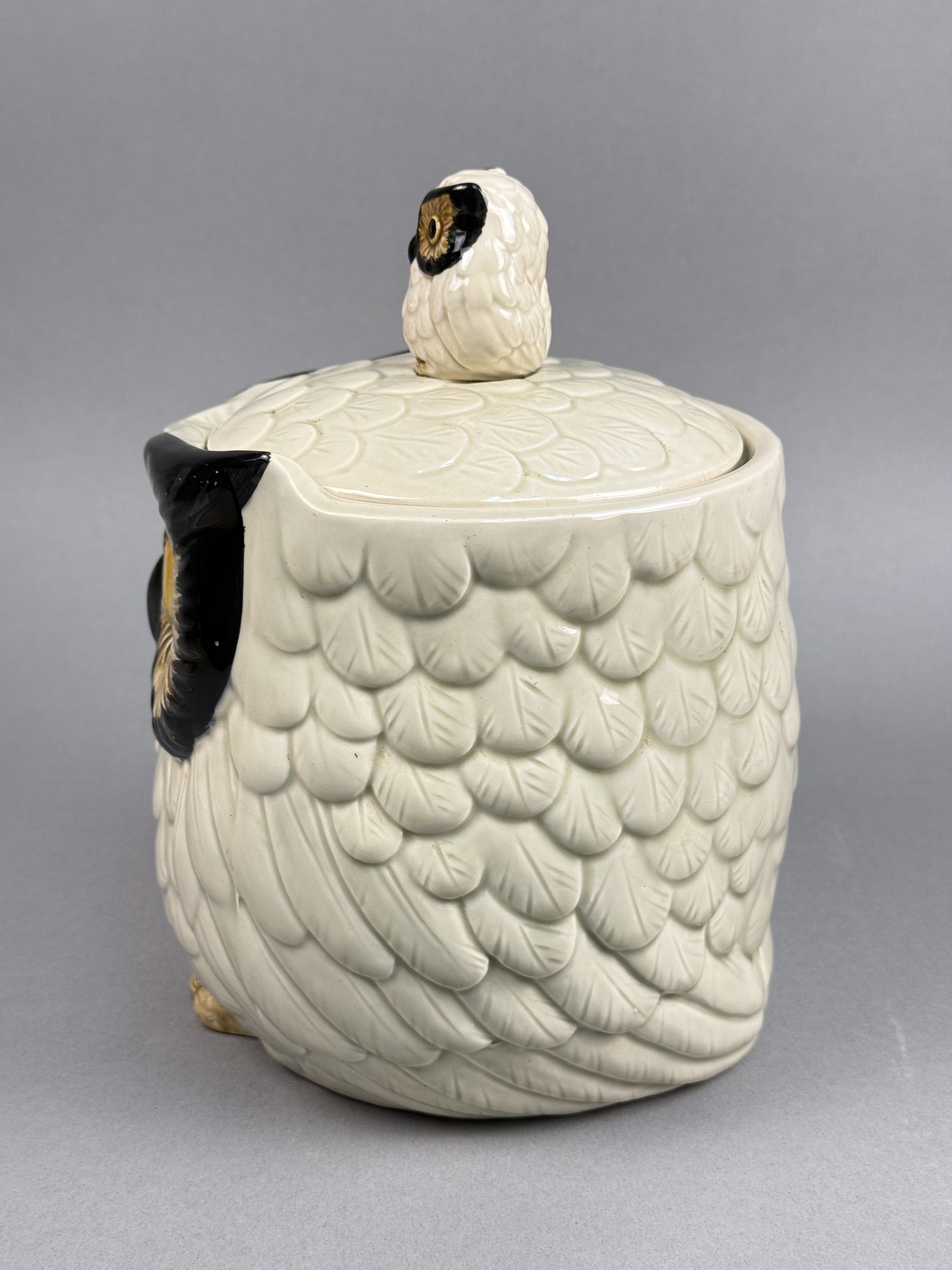 Glazed Ceramic Figural Owl Cookie Jar
