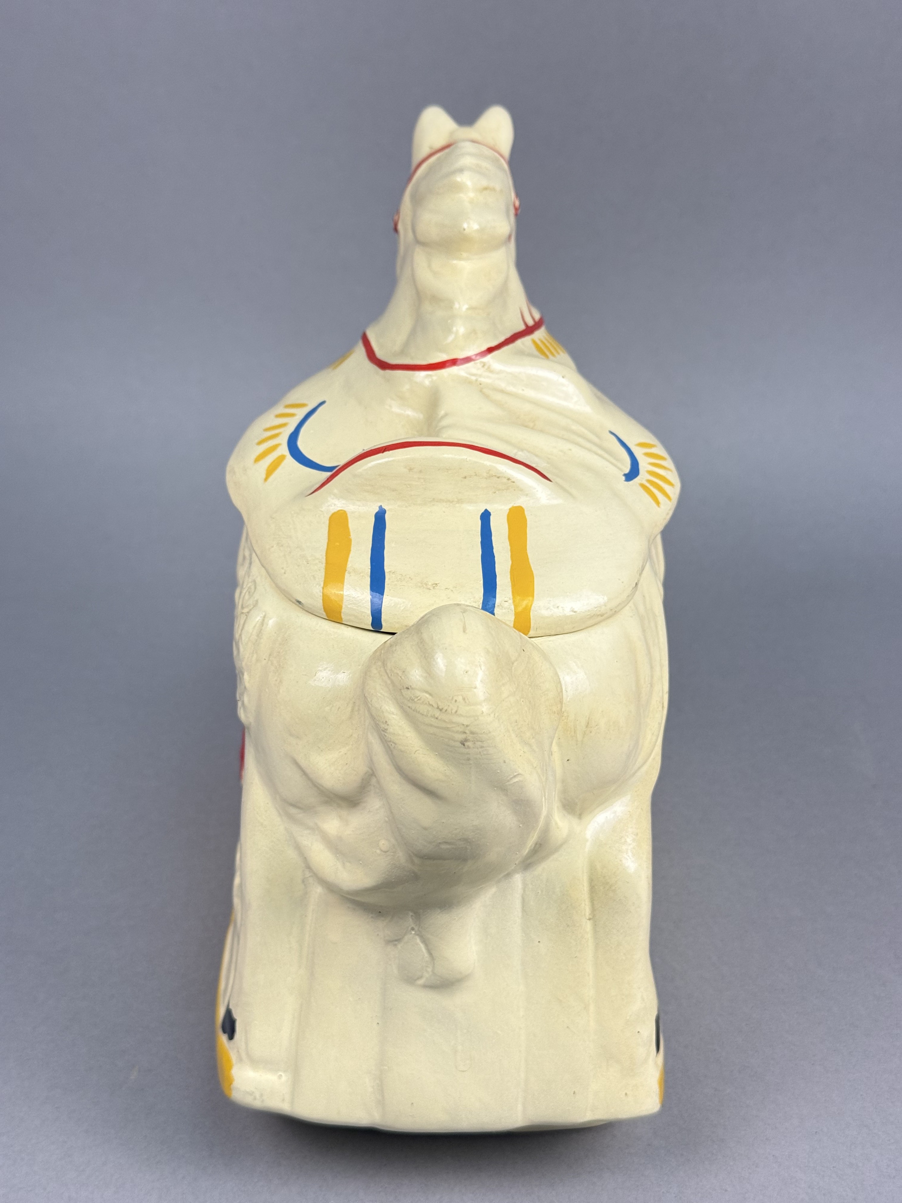 Cold-Painted Earthenware Rocking Horse Cookie Jar
