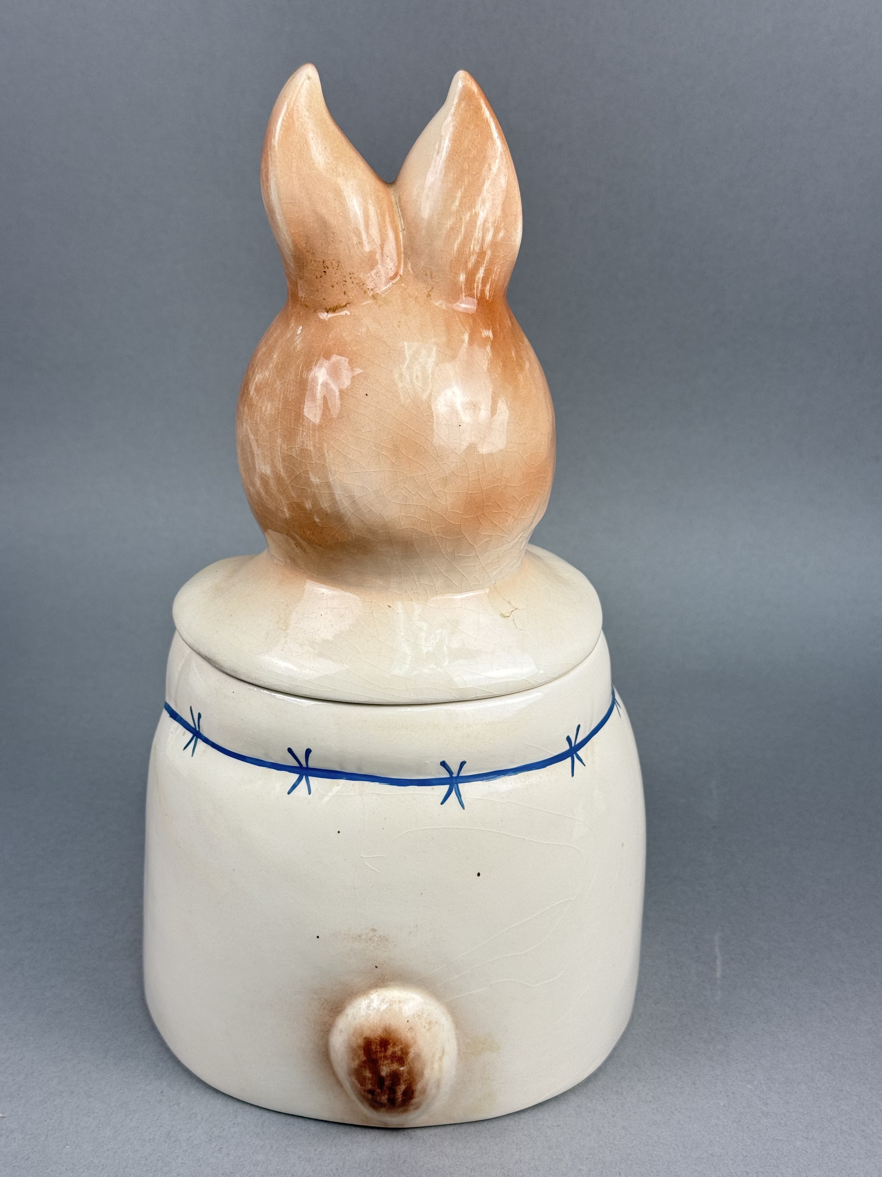 Earthenware Mother & Baby Rabbit Cookie Jar