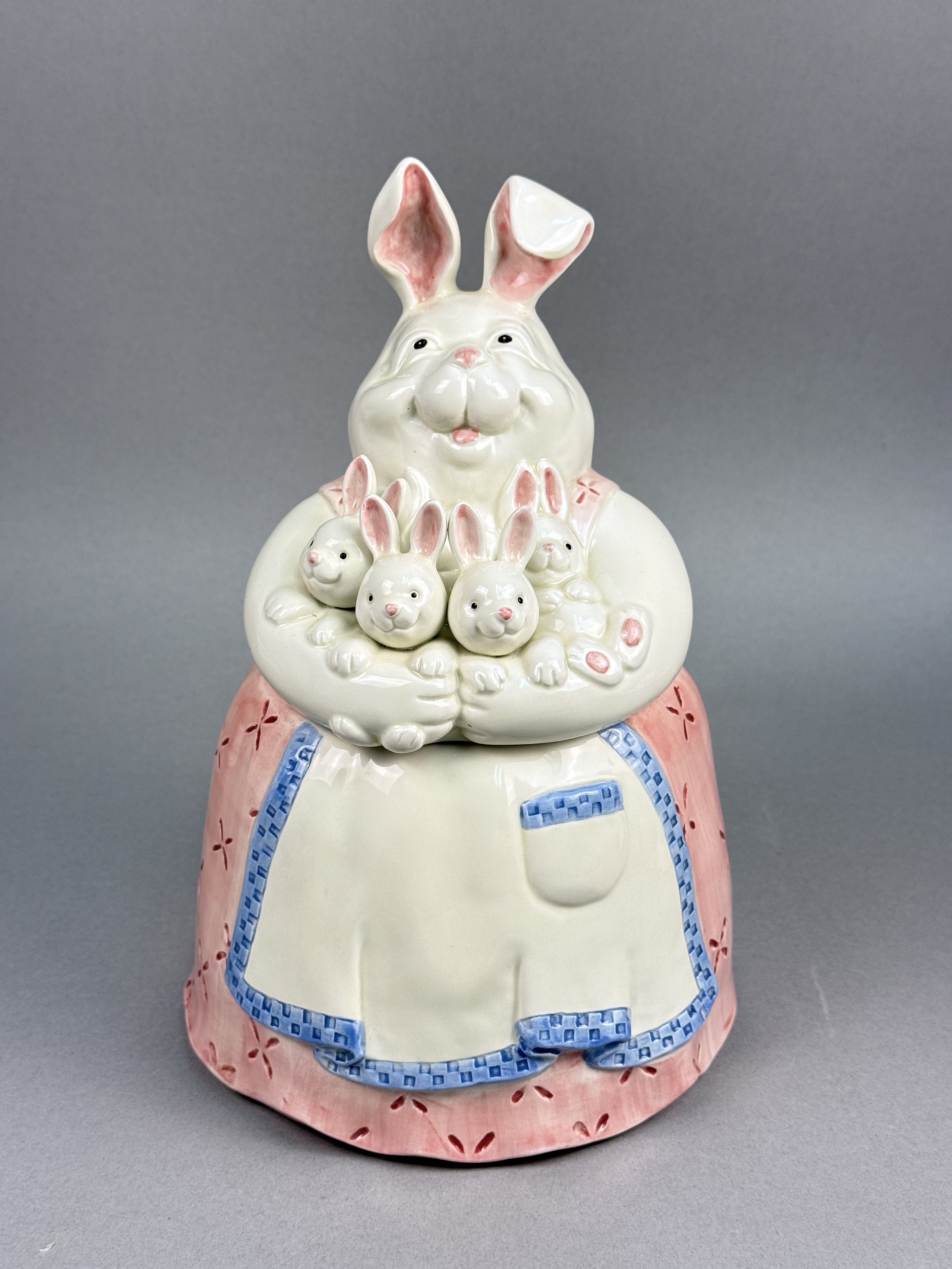 Fitz and Floyd Earthenware Rabbit Cookie Jar
