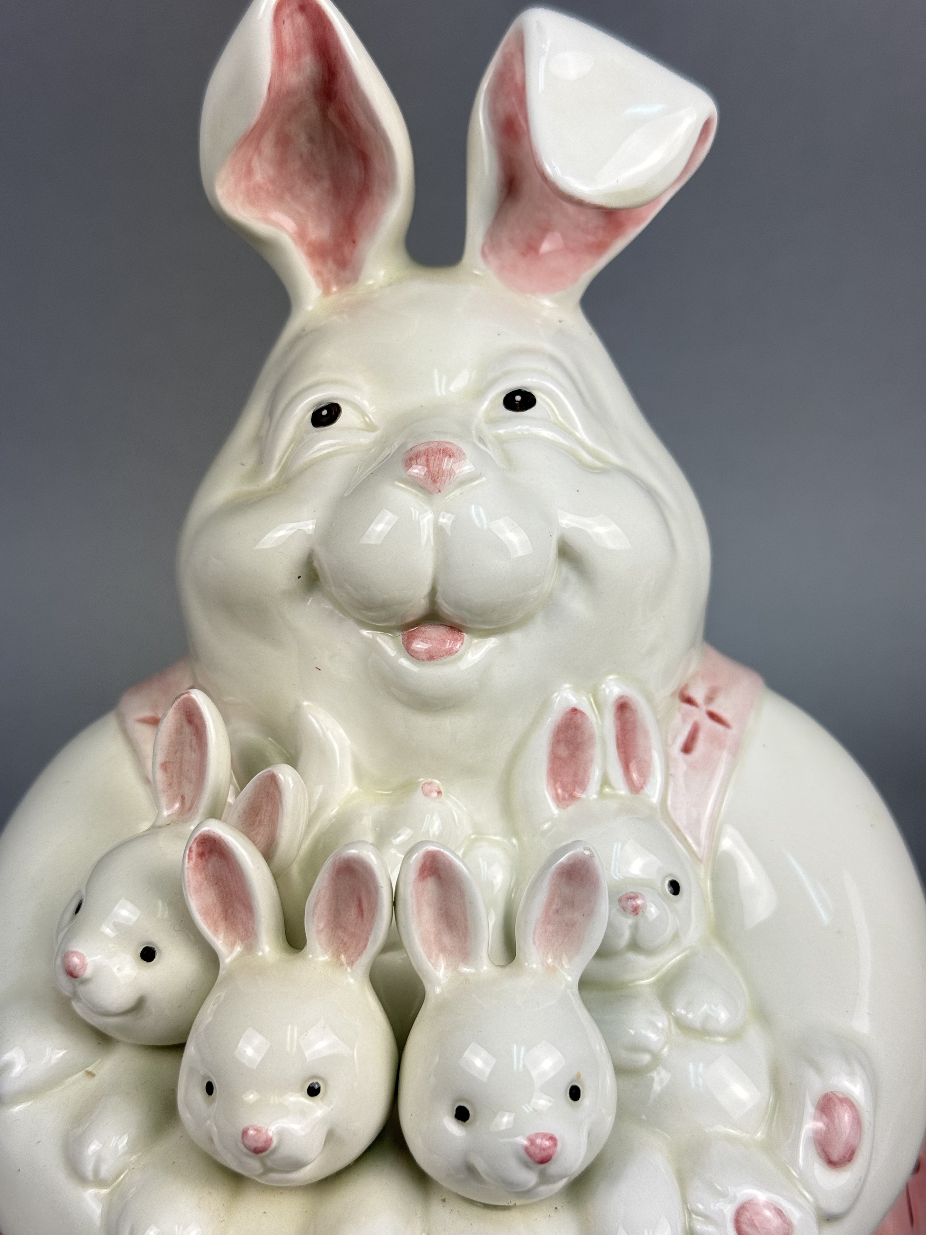 Fitz and Floyd Earthenware Rabbit Cookie Jar