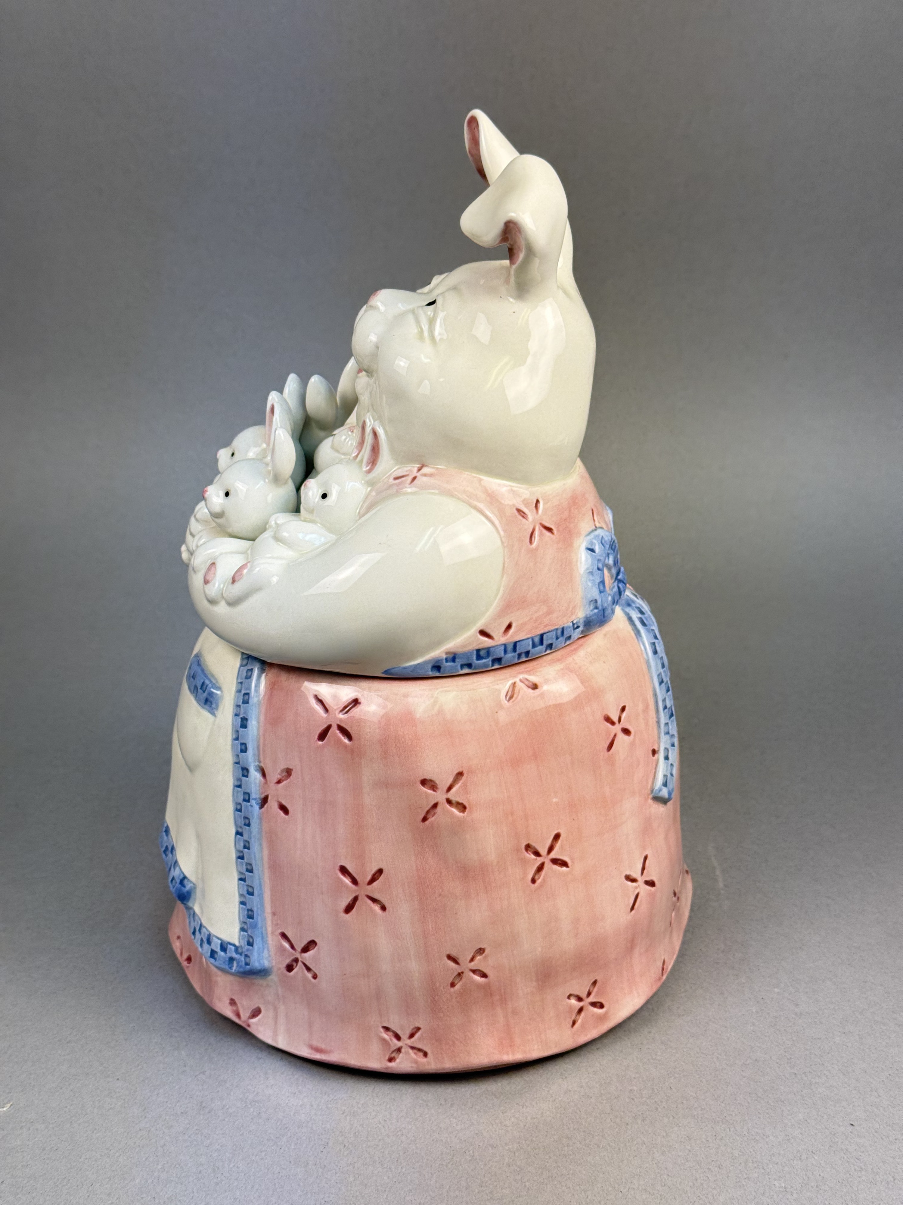 Fitz and Floyd Earthenware Rabbit Cookie Jar