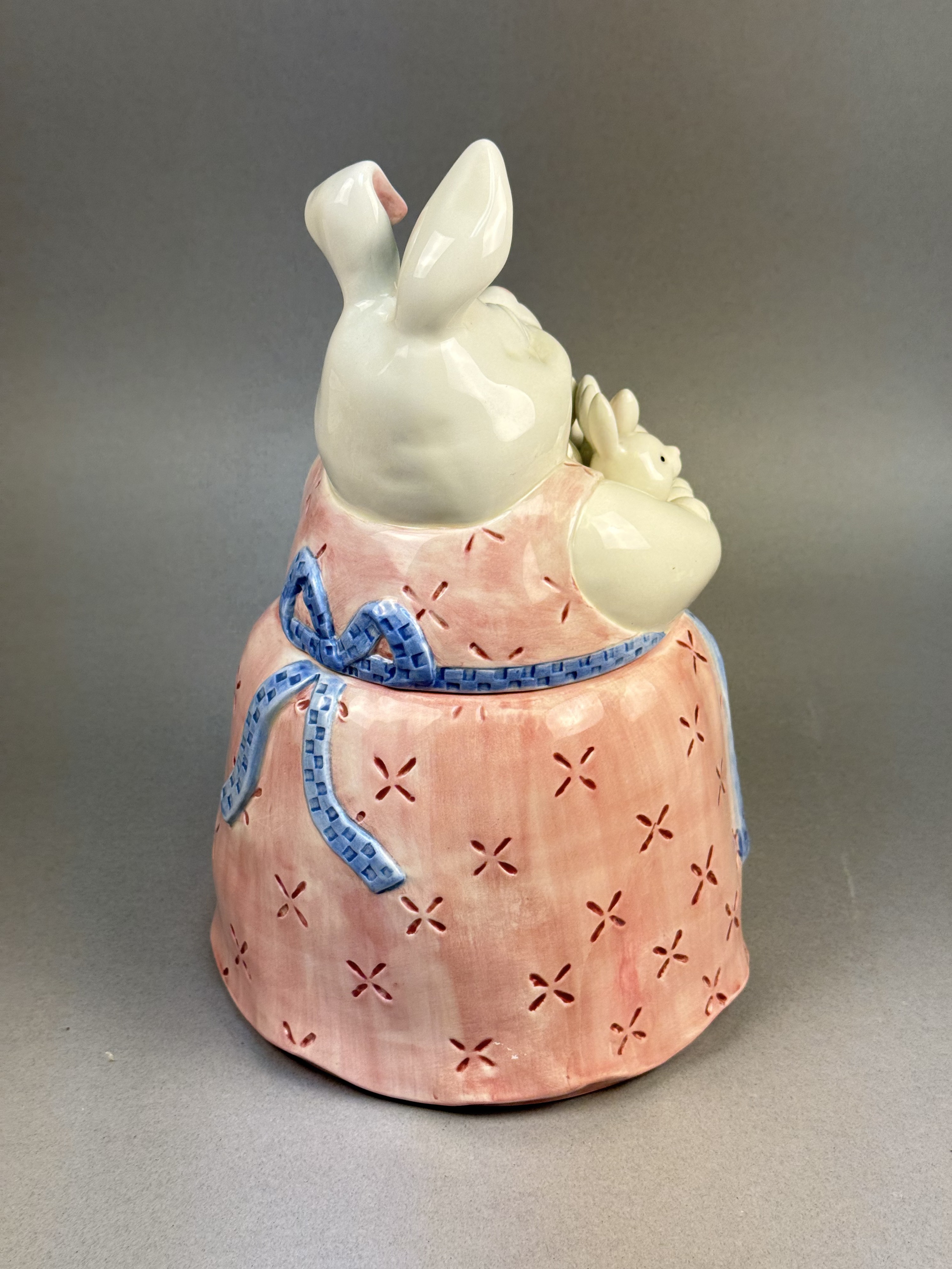 Fitz and Floyd Earthenware Rabbit Cookie Jar