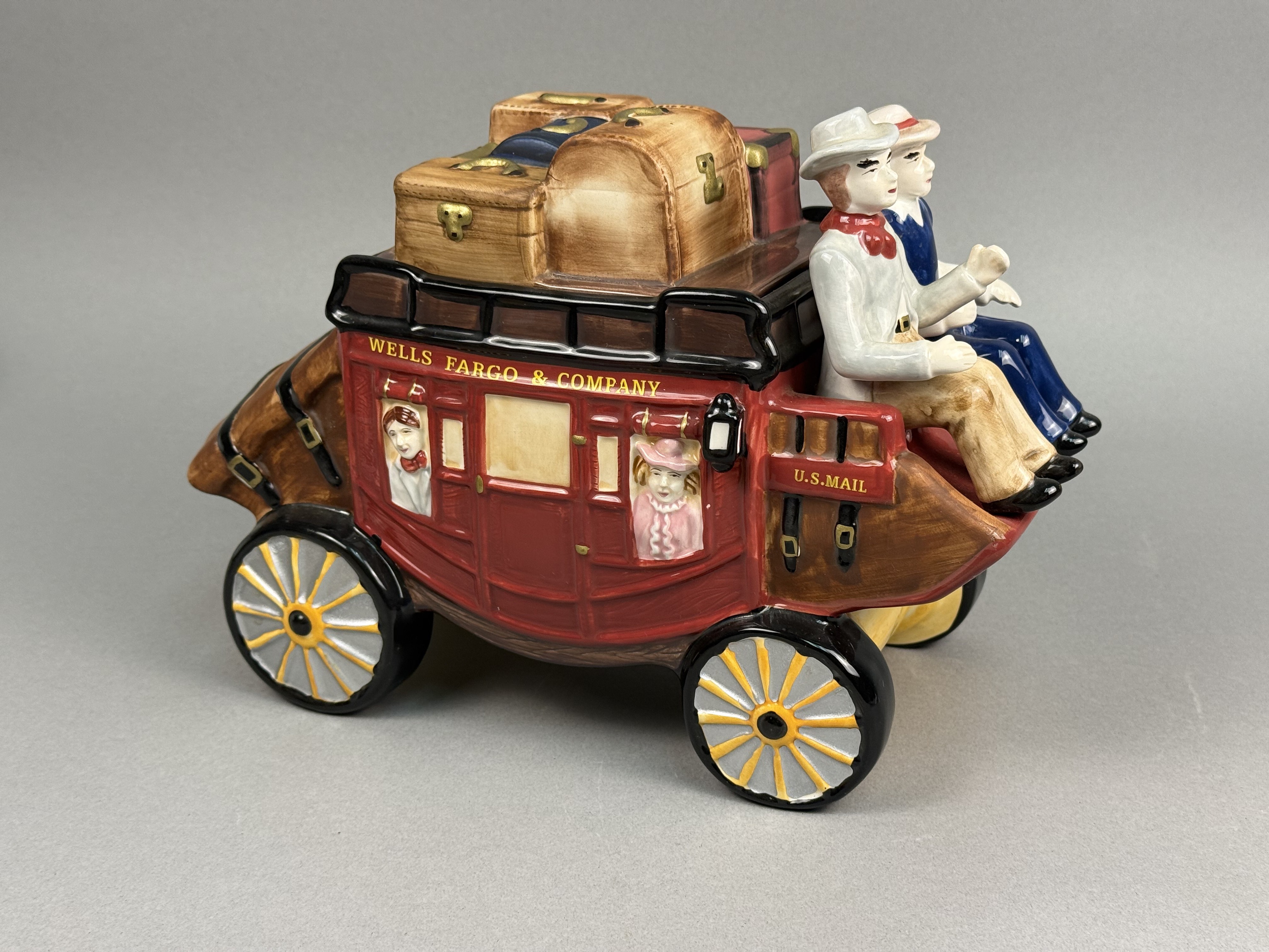 Wells Fargo Ceramic Stagecoach Cookie Jar