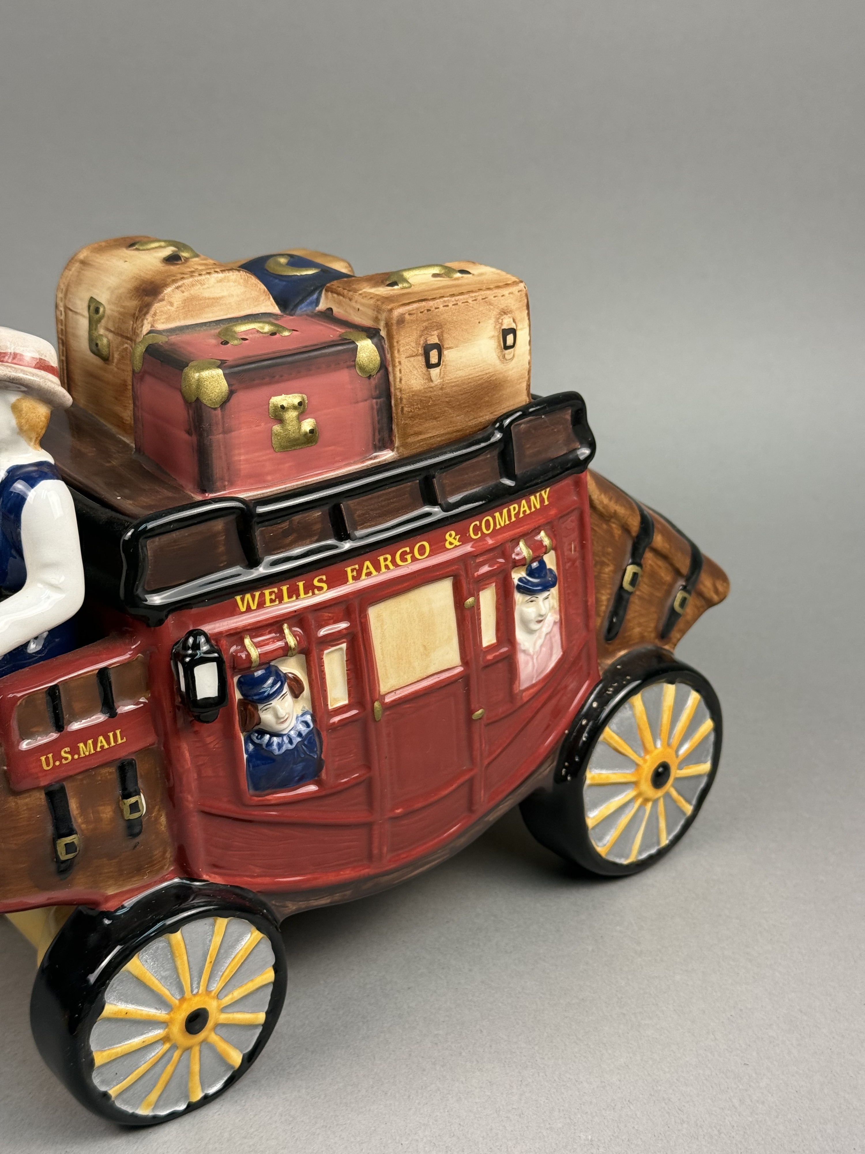 Wells Fargo Ceramic Stagecoach Cookie Jar