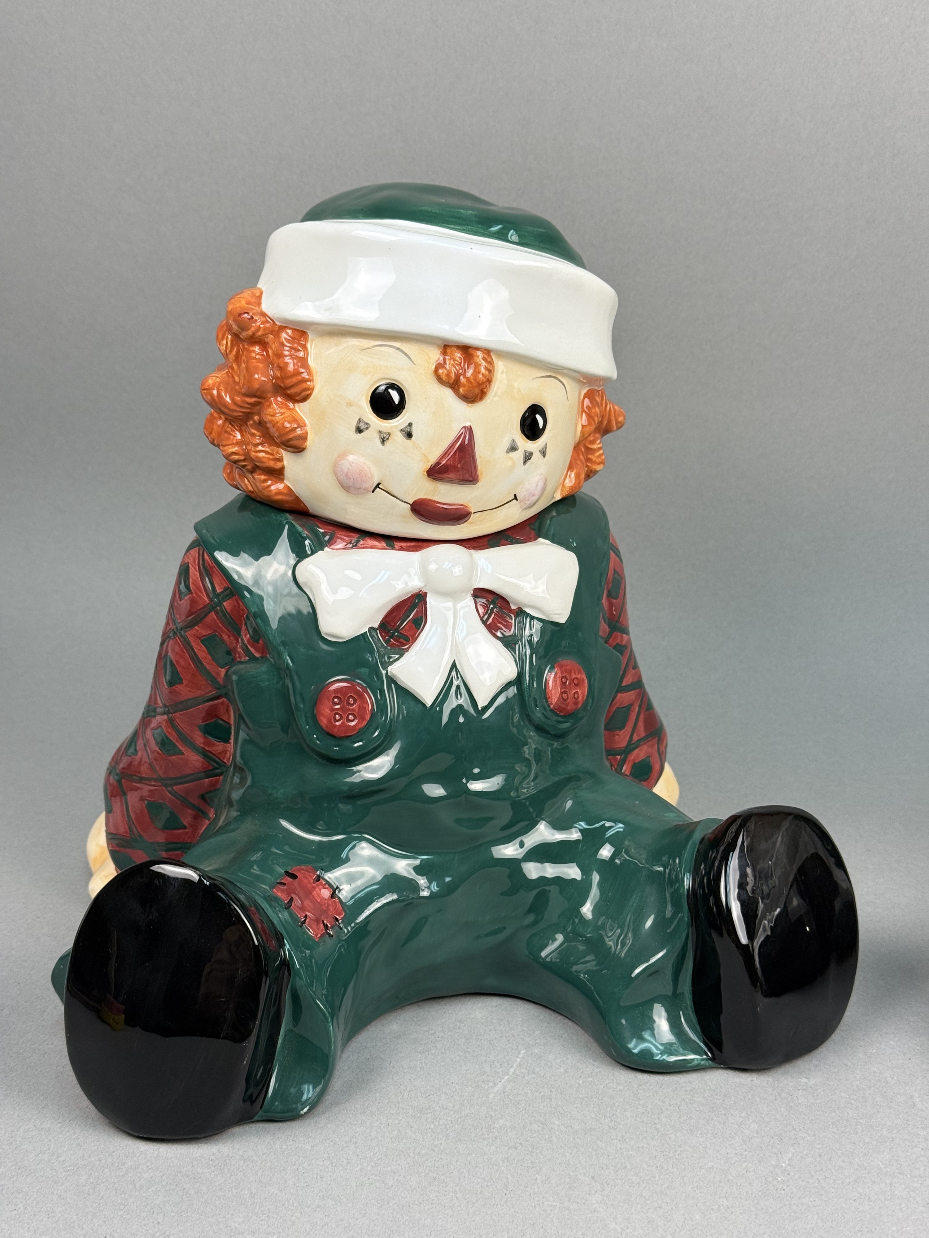 2 Sakura Ceramic Raggedy Ann & Andy Cookie Jars