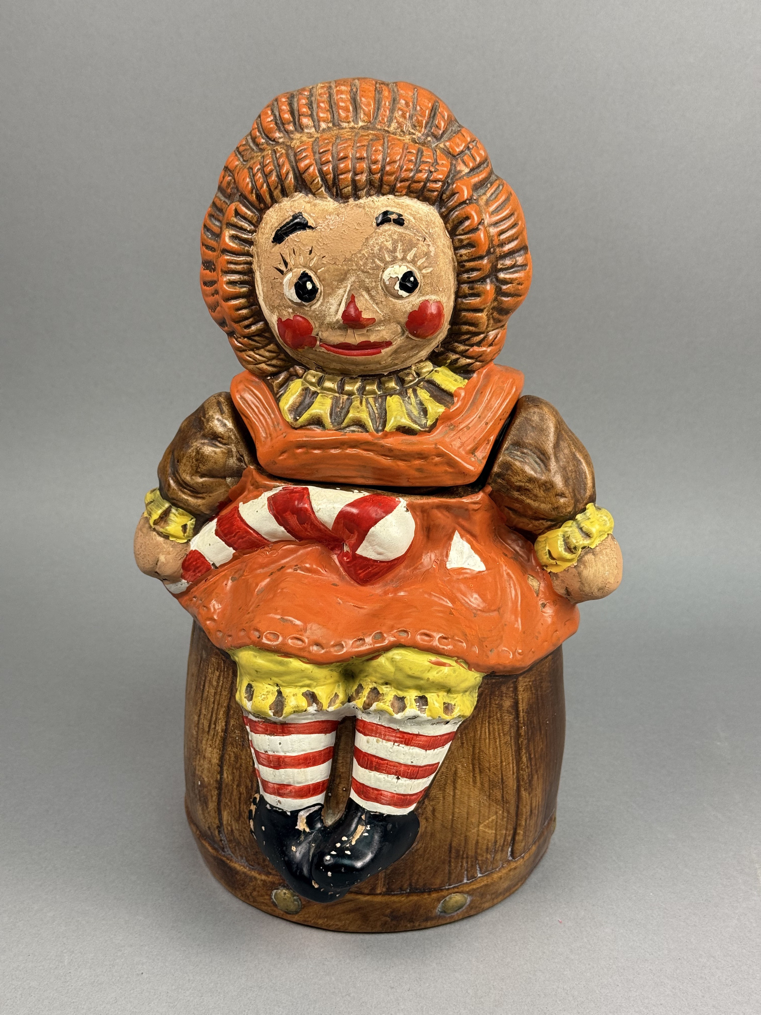 Hand-Painted Ceramic Raggedy Ann Cookie Jar