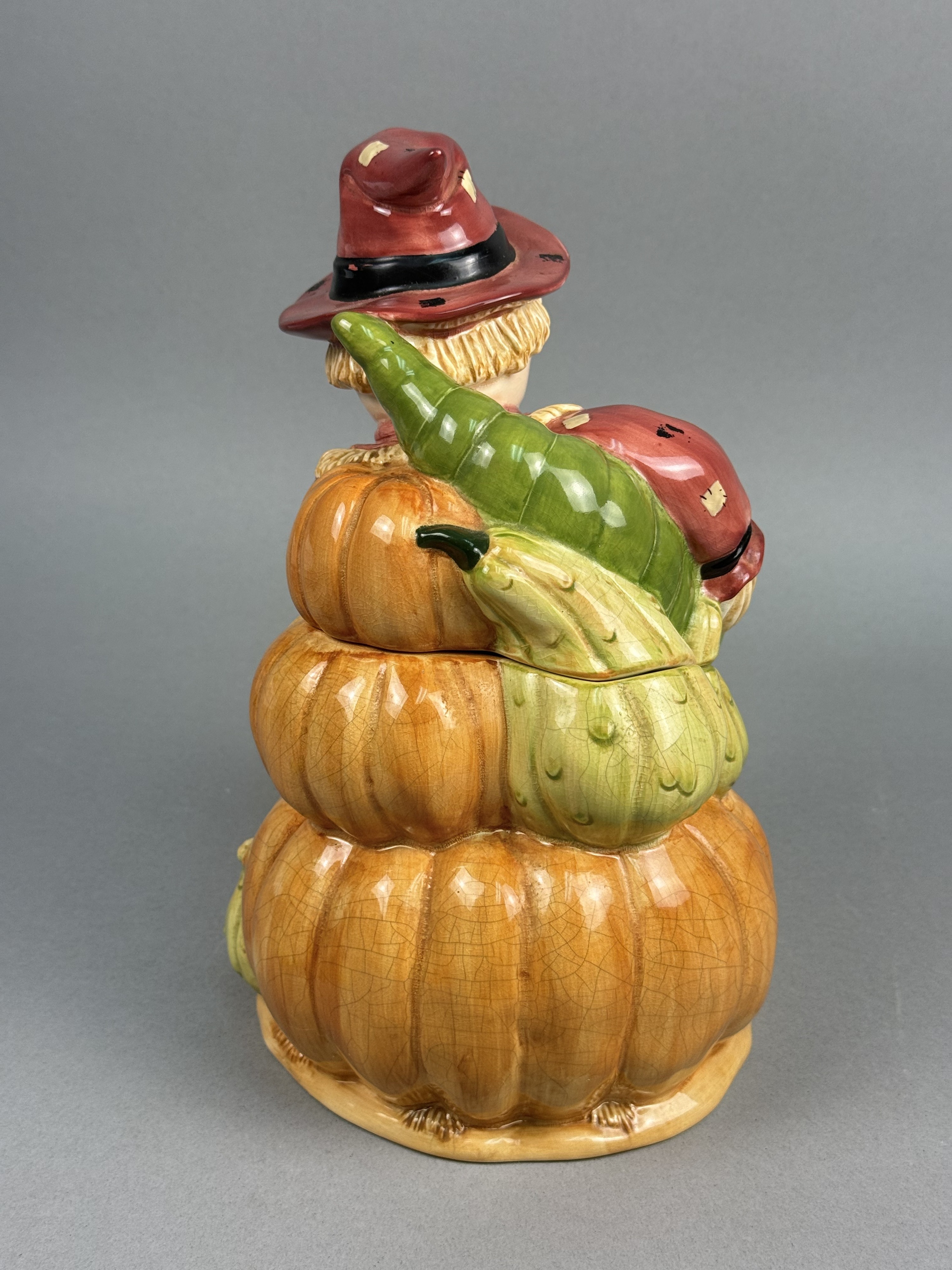 Russ Berrie Glazed Earthenware Scarecrow Cookie Jar