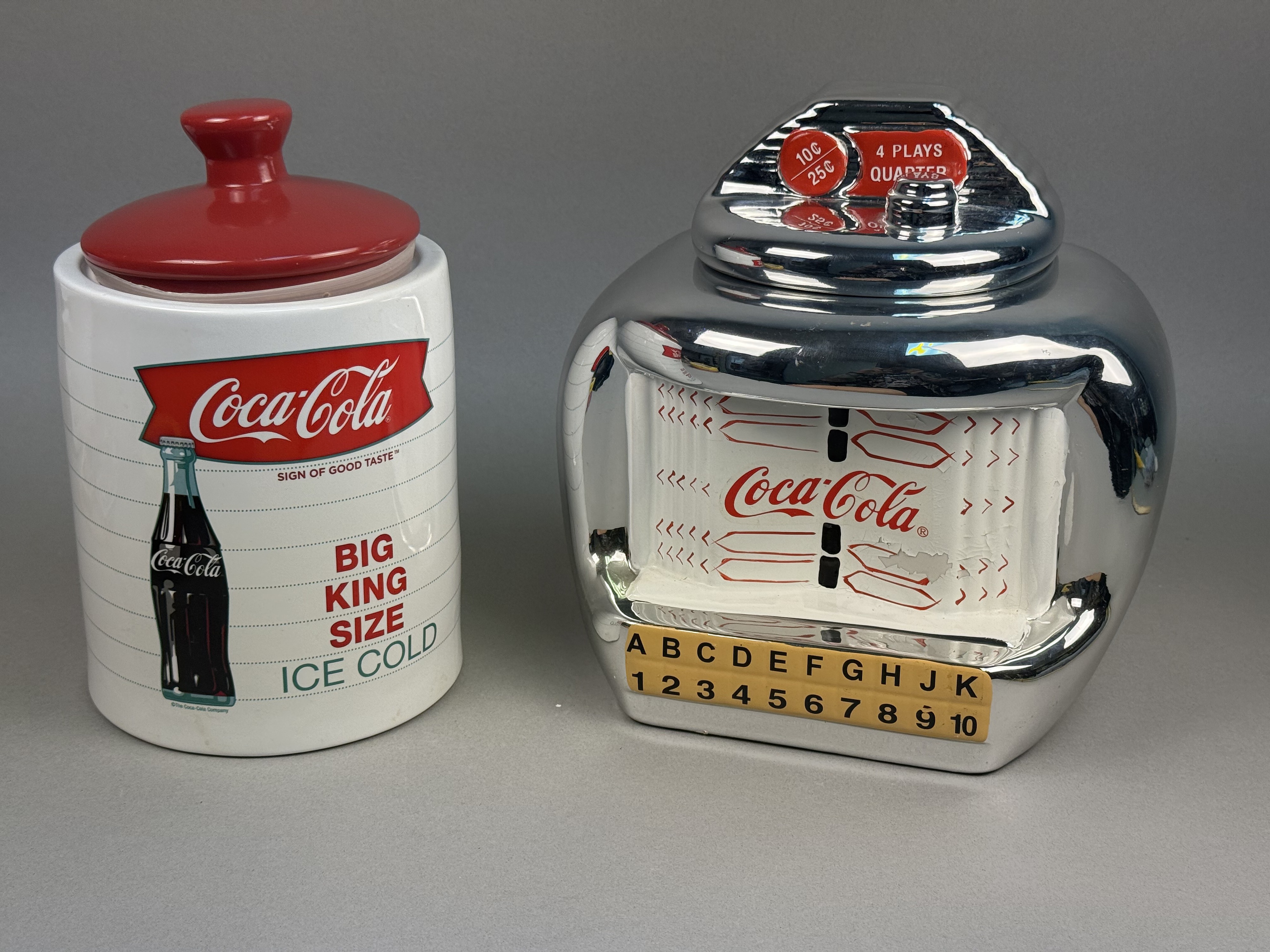 Coca-Cola Ceramic Jukebox & Advertising Jars