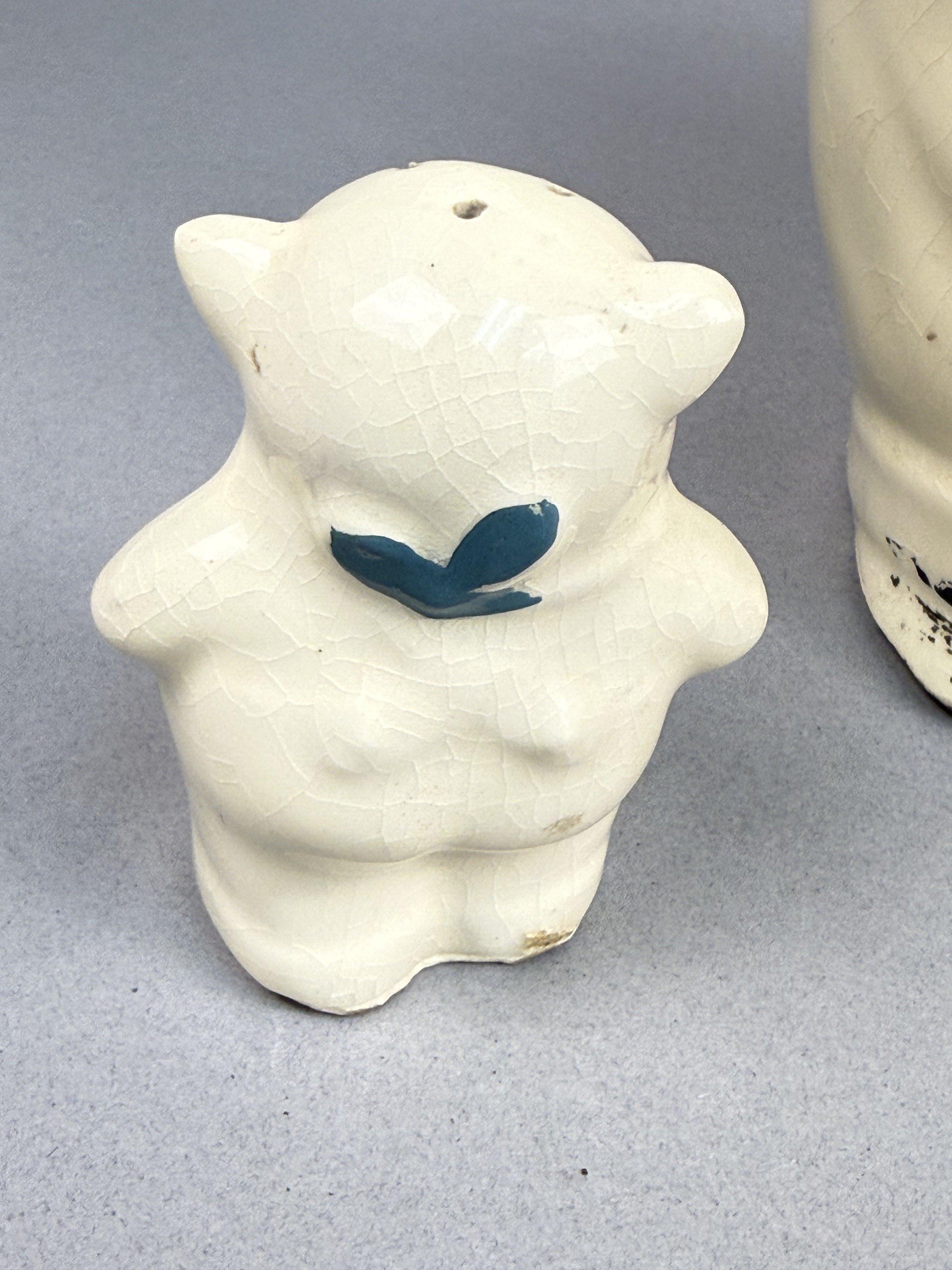 Ceramic Smiling Pig Cookie Jar & Shakers