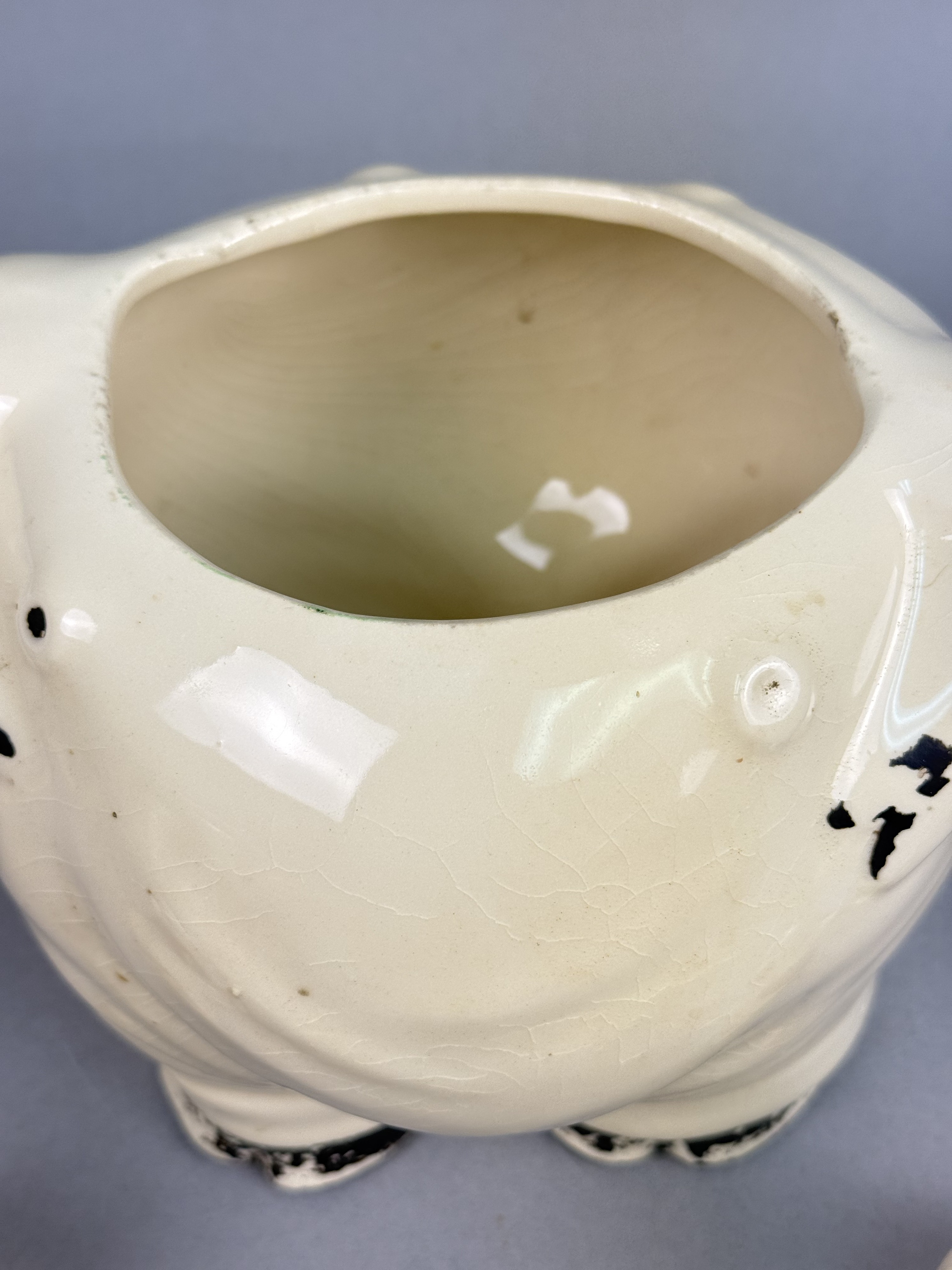 Ceramic Smiling Pig Cookie Jar & Shakers