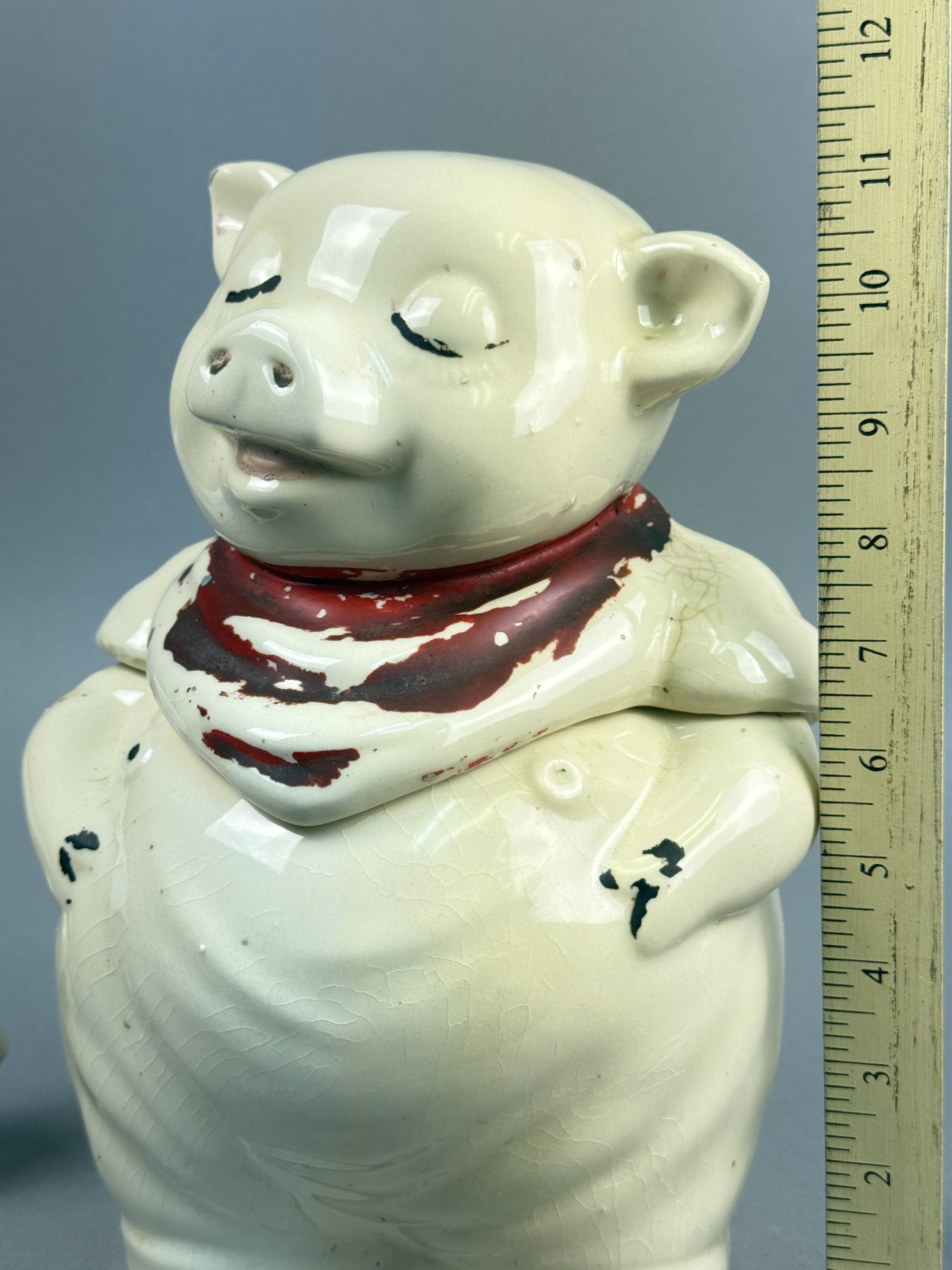 Ceramic Smiling Pig Cookie Jar & Shakers