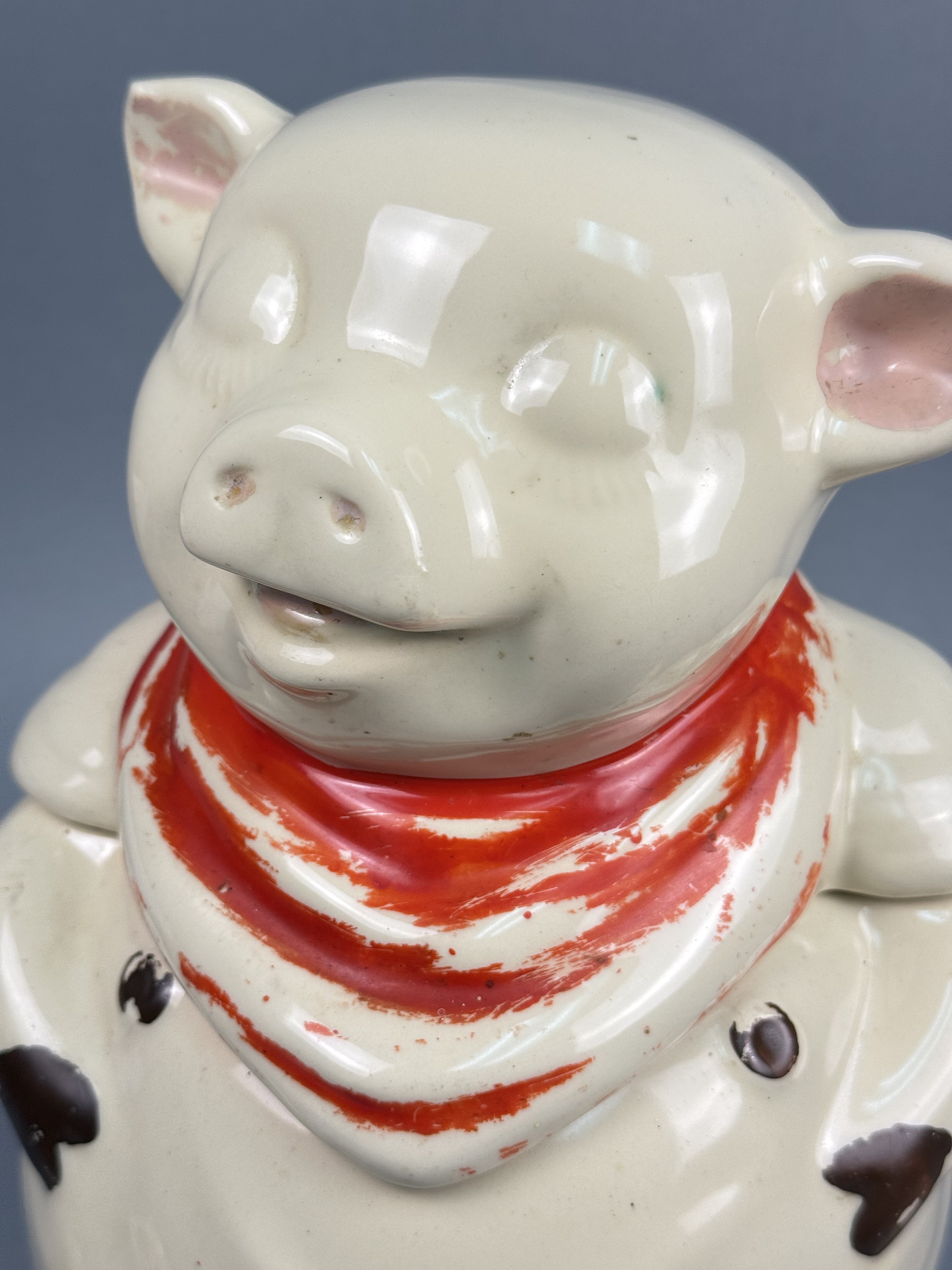USA Earthenware Smiling Pig Cookie Jar & Shakers