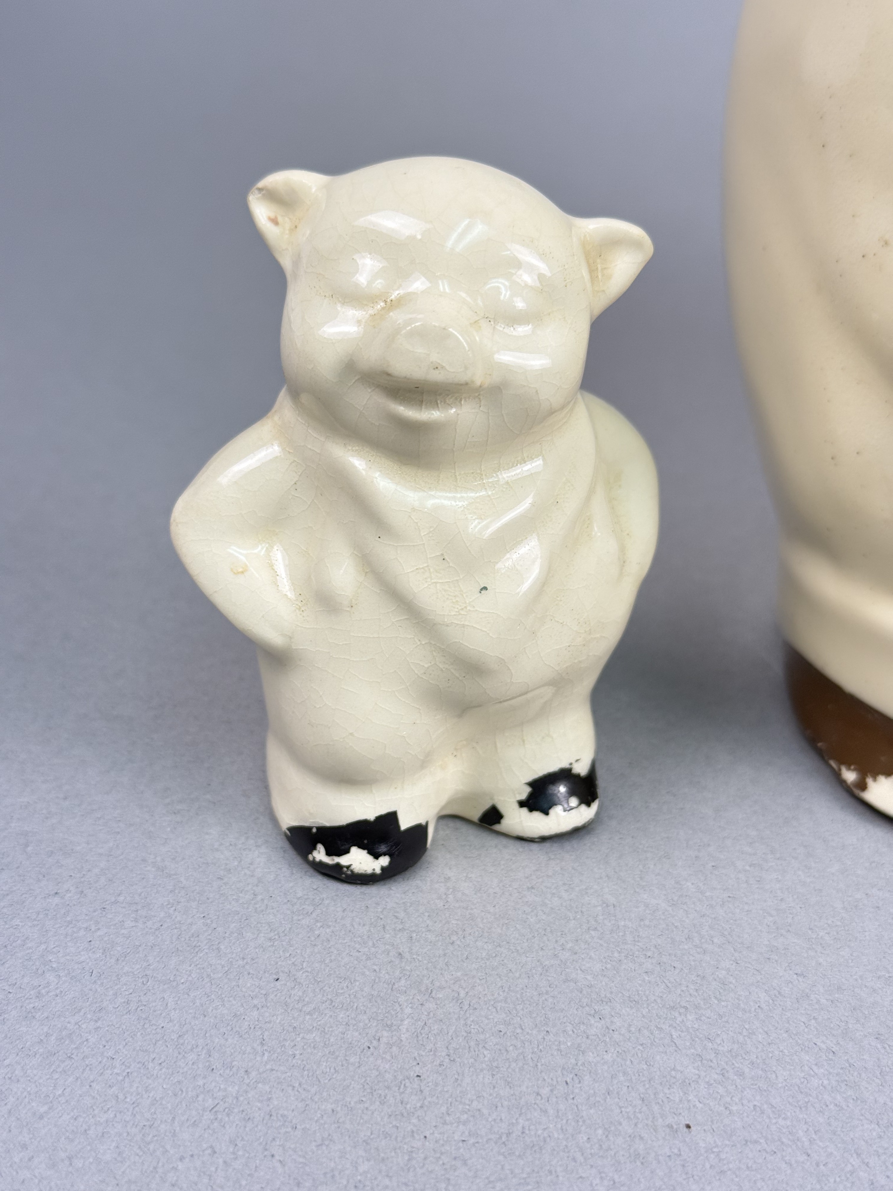 USA Earthenware Smiling Pig Cookie Jar & Shakers