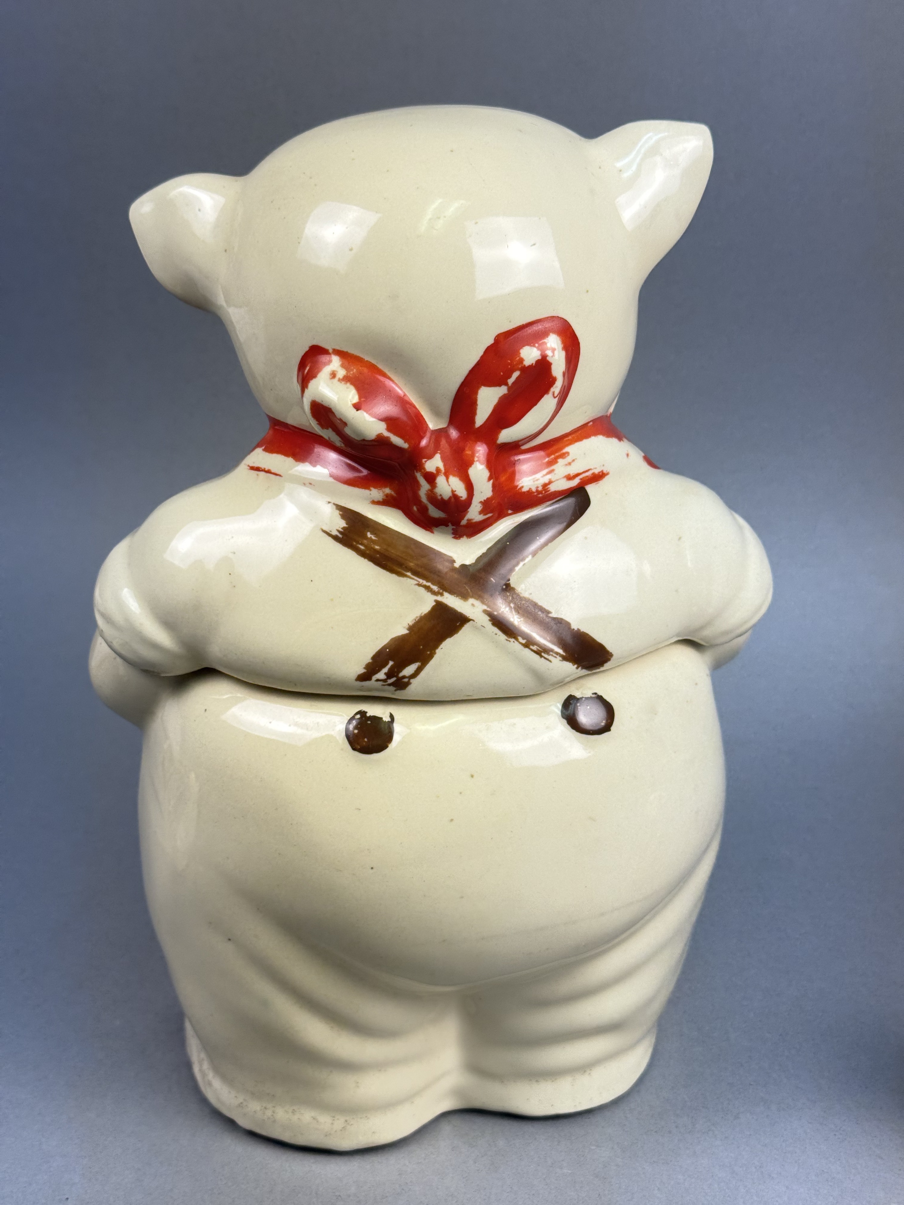 USA Earthenware Smiling Pig Cookie Jar & Shakers