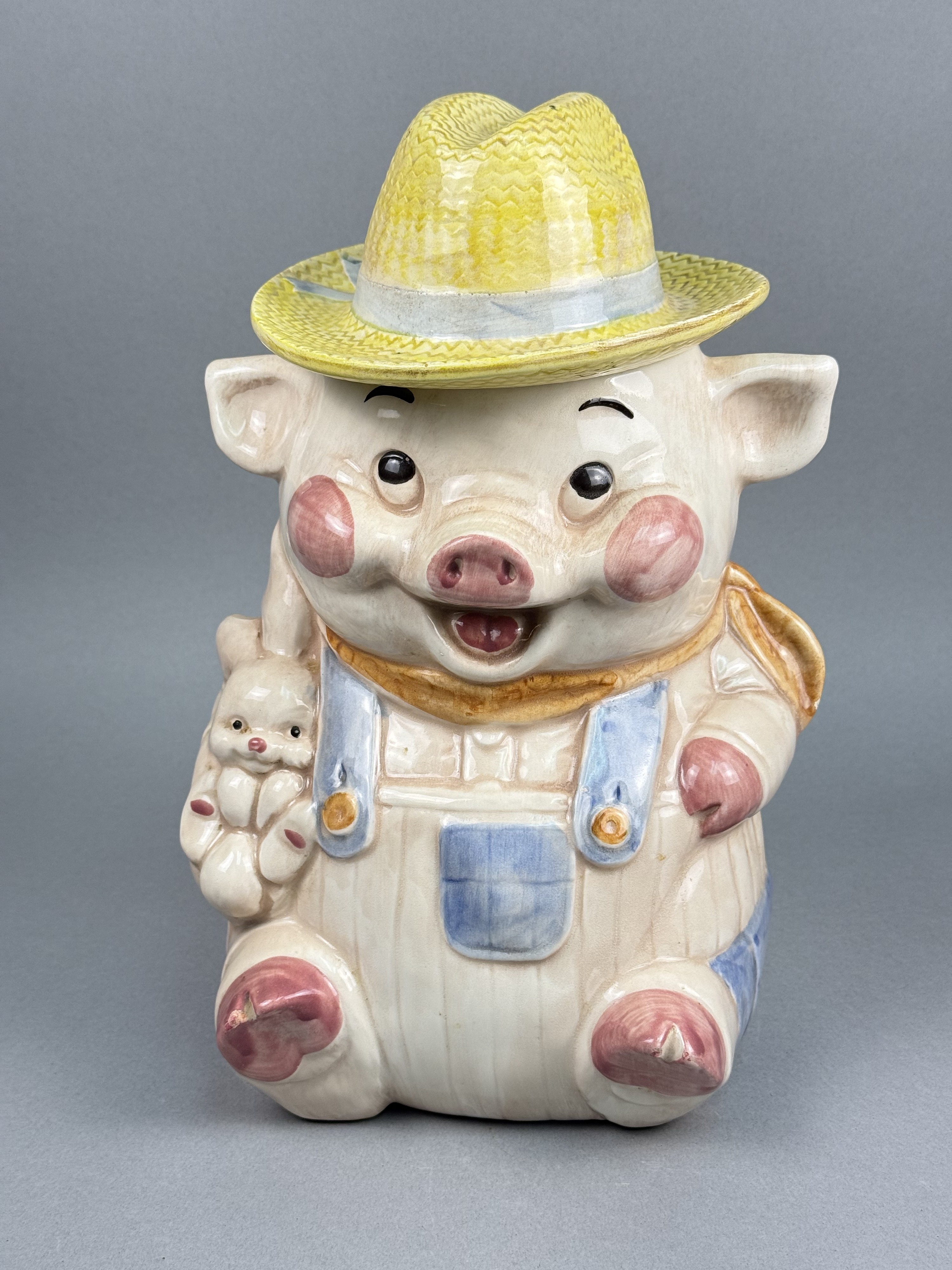 Treasure Craft Farmer Pig Cookie Jar