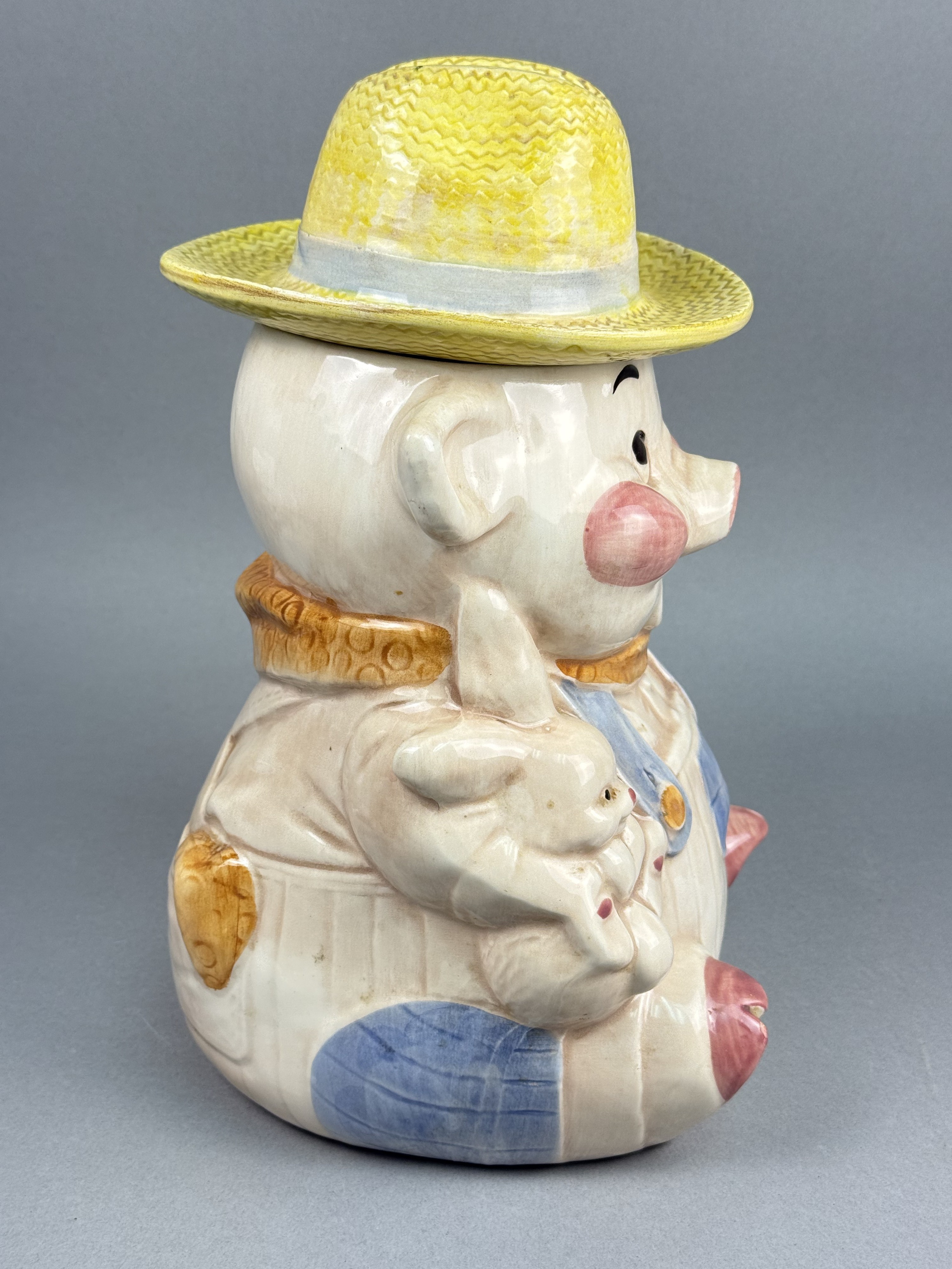 Treasure Craft Farmer Pig Cookie Jar