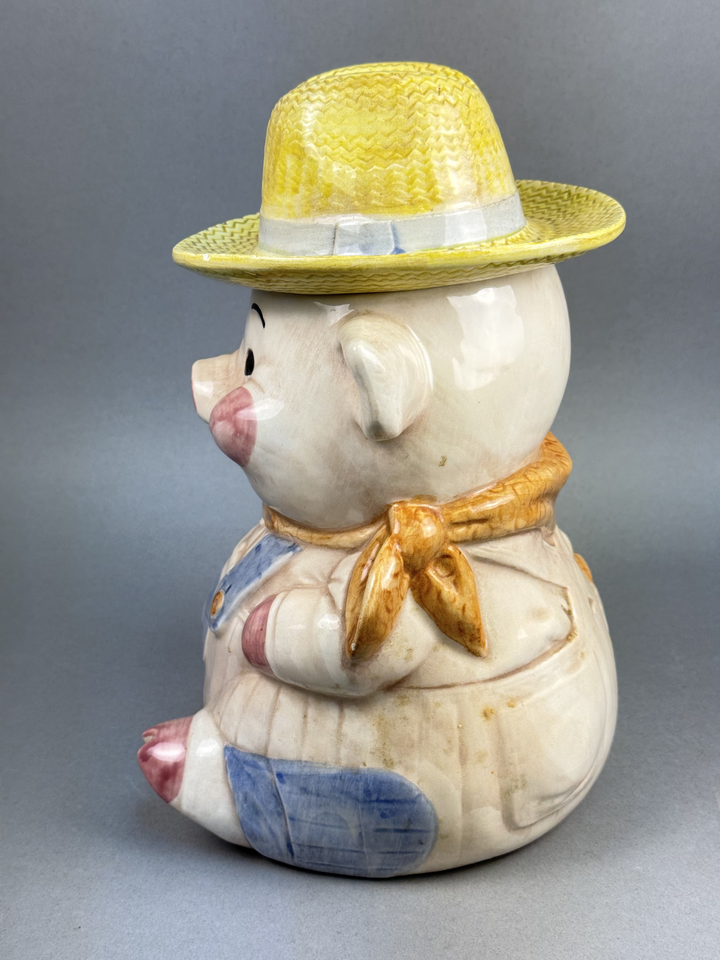 Treasure Craft Farmer Pig Cookie Jar