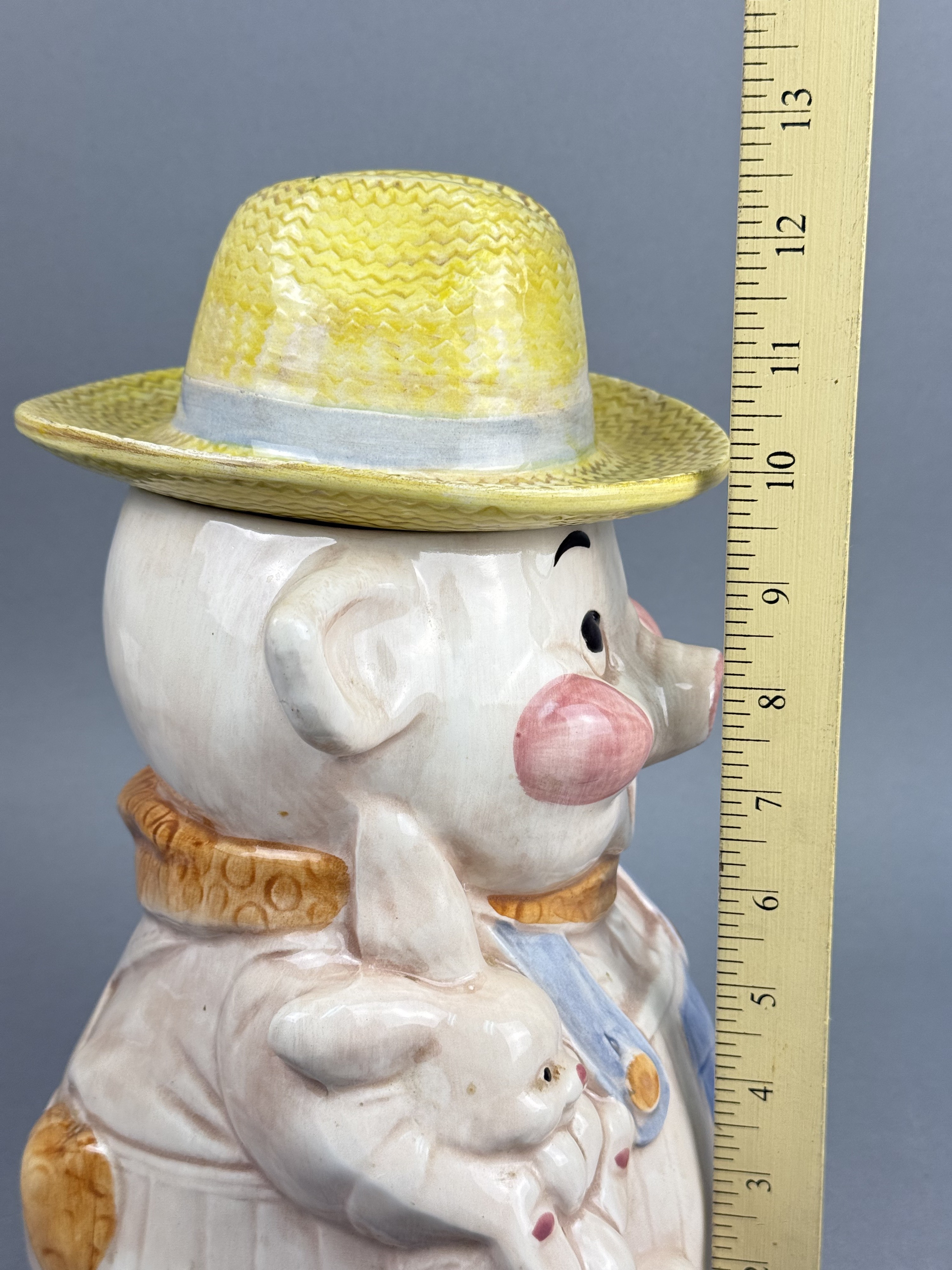 Treasure Craft Farmer Pig Cookie Jar