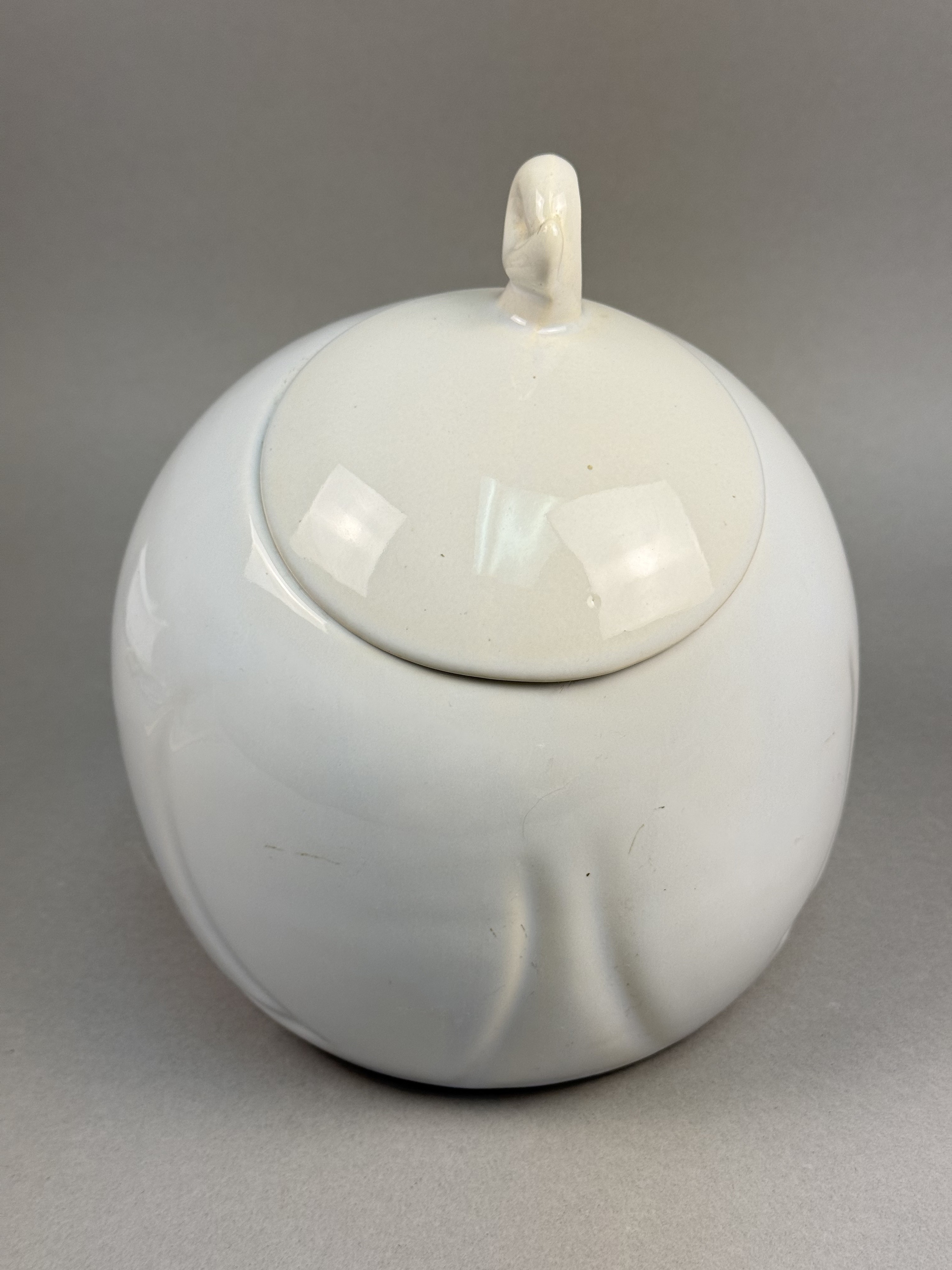 White Ceramic Pig Head Lidded Canister