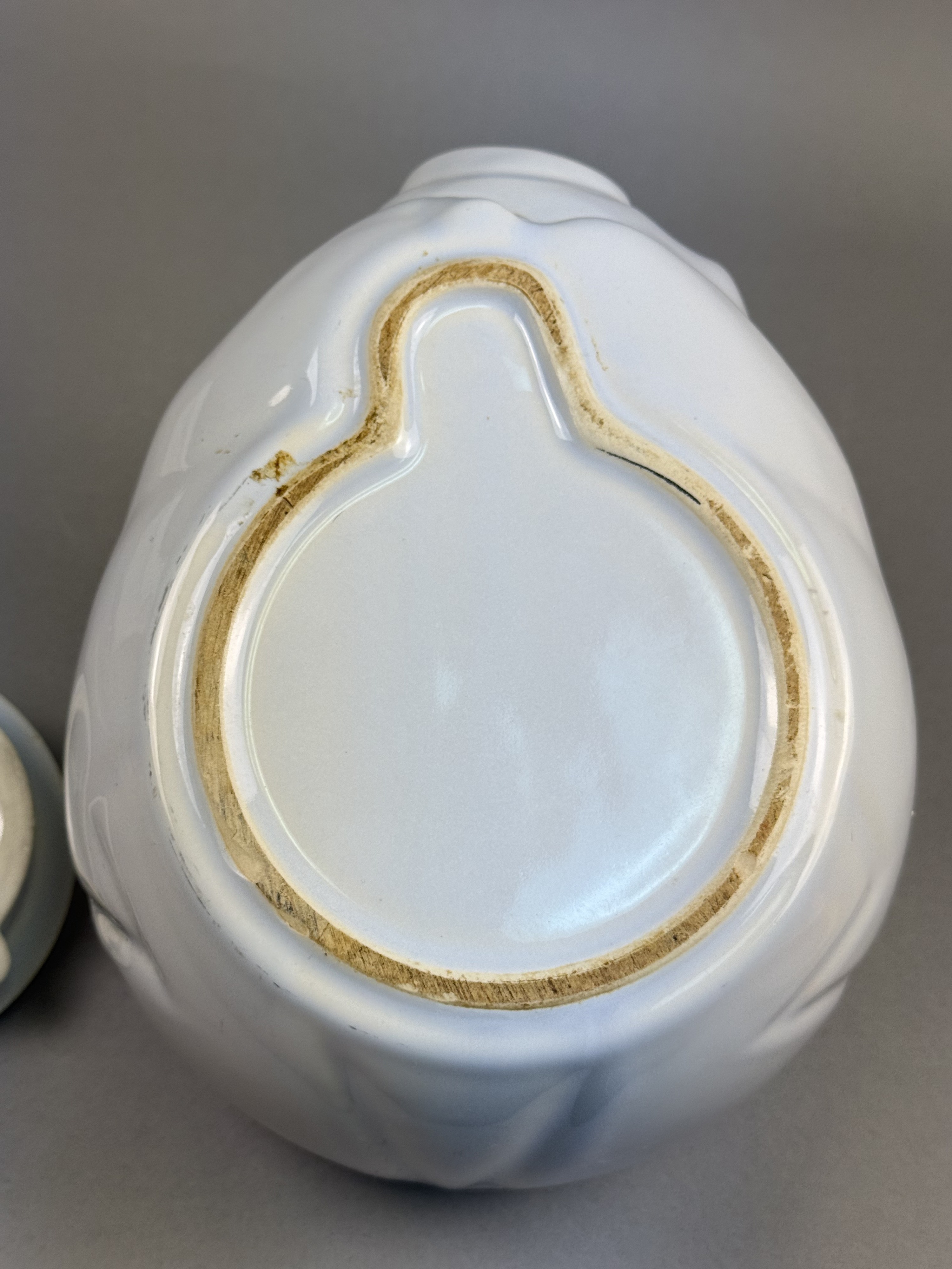 White Ceramic Pig Head Lidded Canister